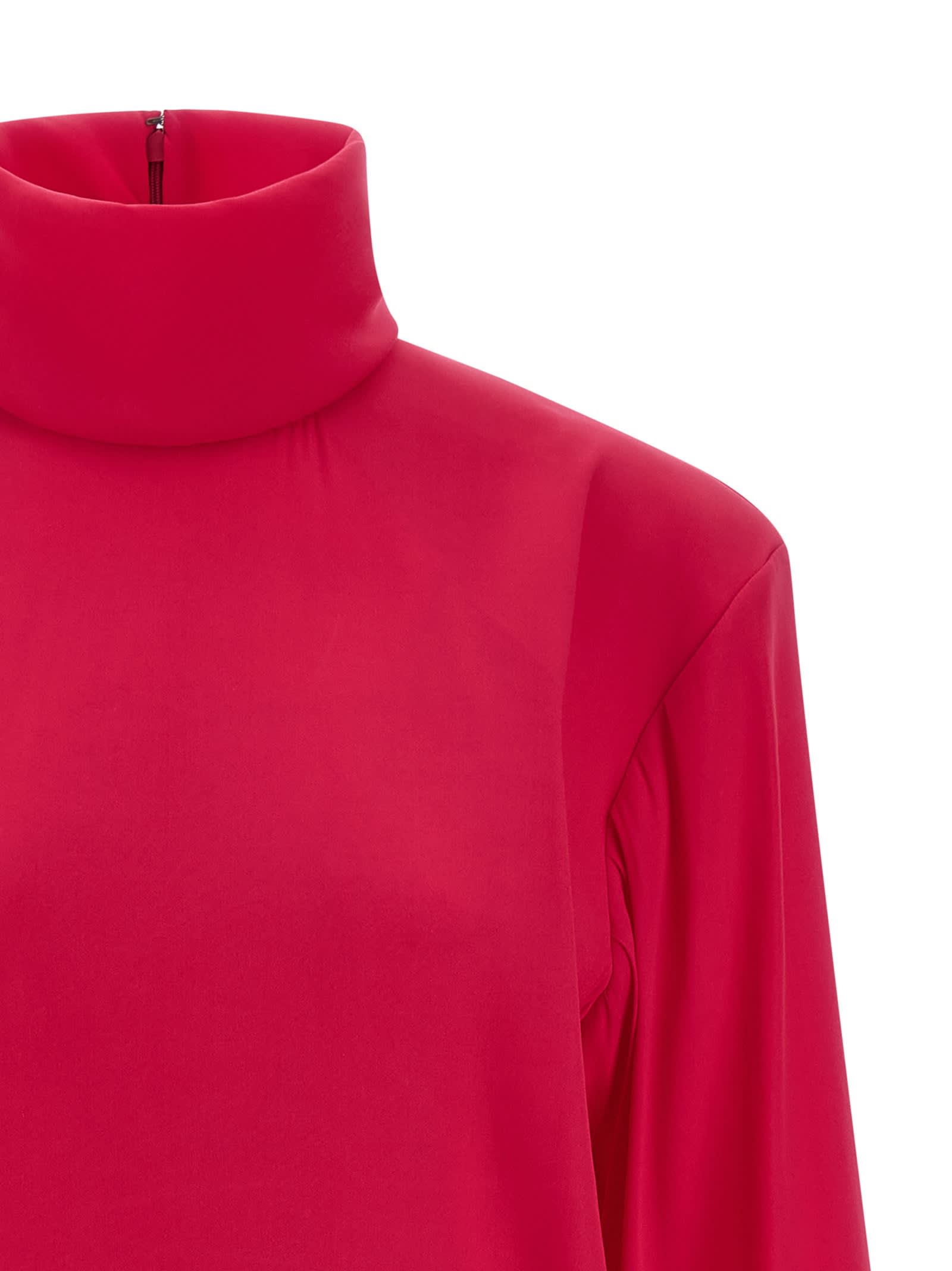 Saint Laurent Structured Shoulder Dress Dresses Fuchsia In Pink