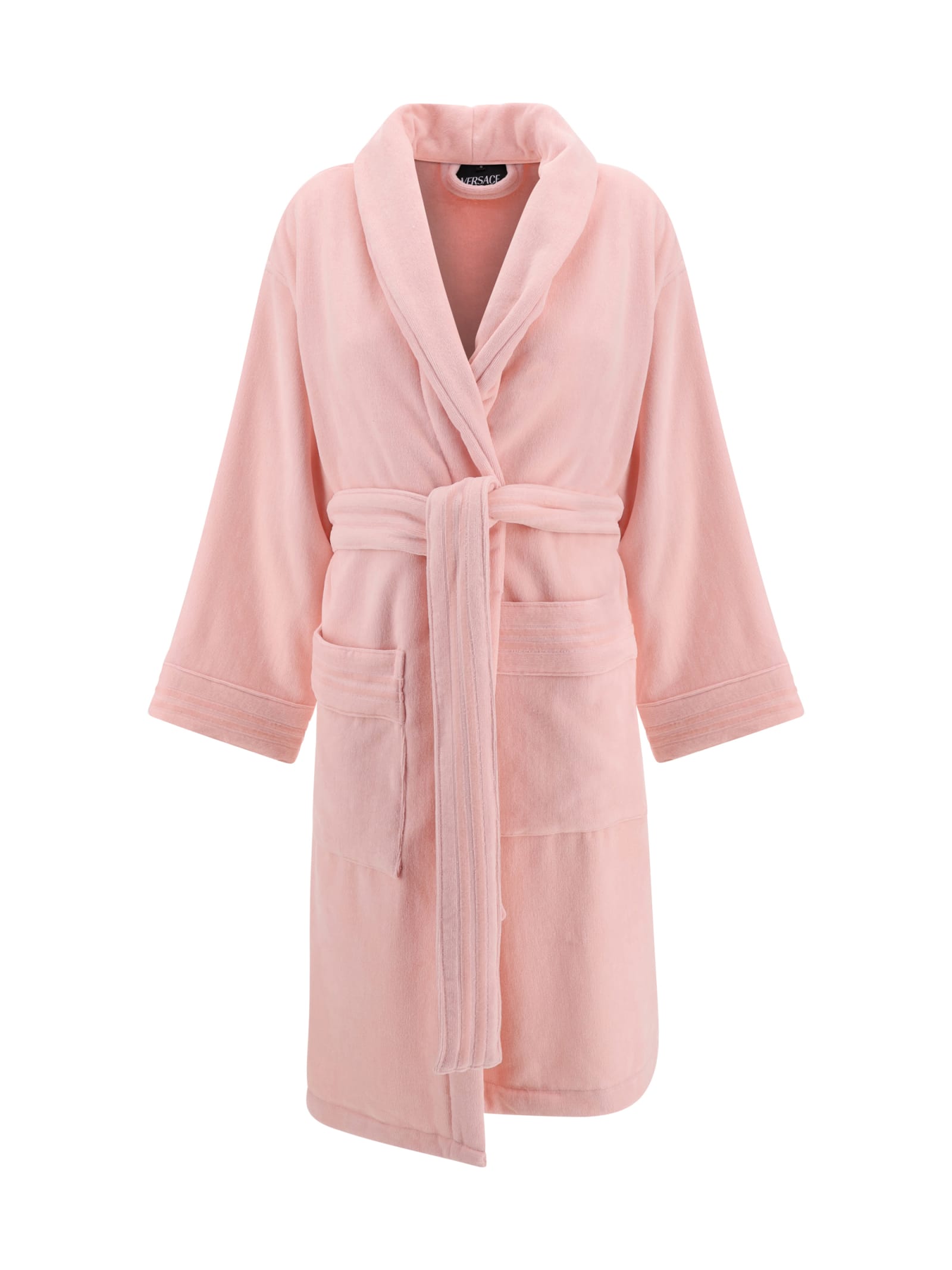 Shop Versace Bathrobe In Pink