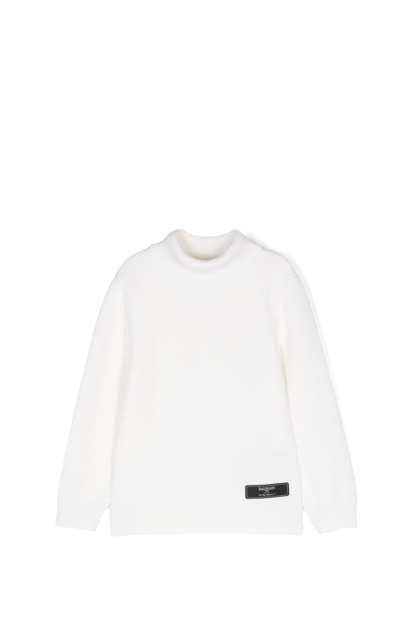 Shop Balmain Turtleneck Sweater In White