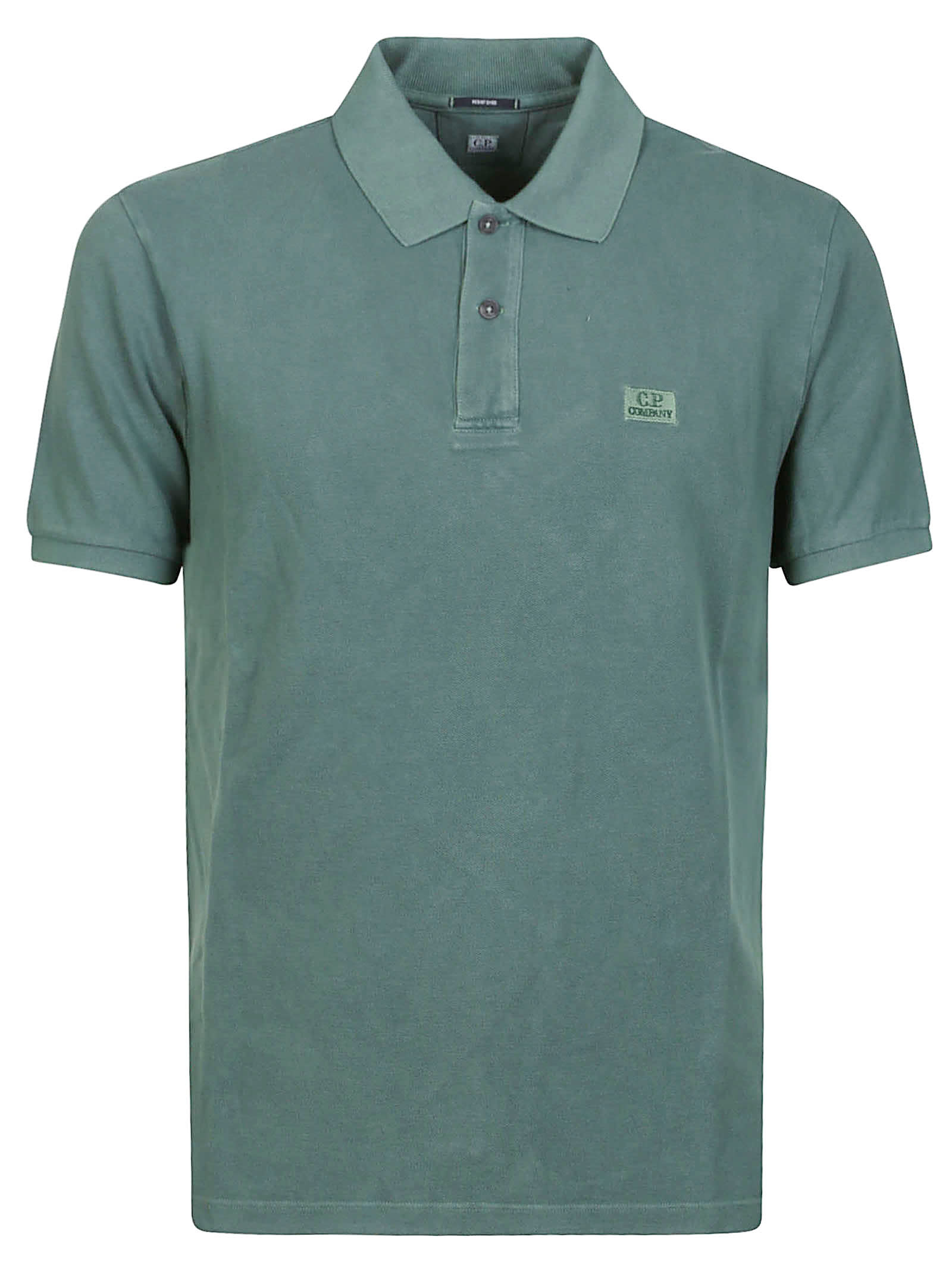 Shop C.p. Company 24/1 Piquet Resist Dyed Short Sleeve Polo Shirt In Duck Green