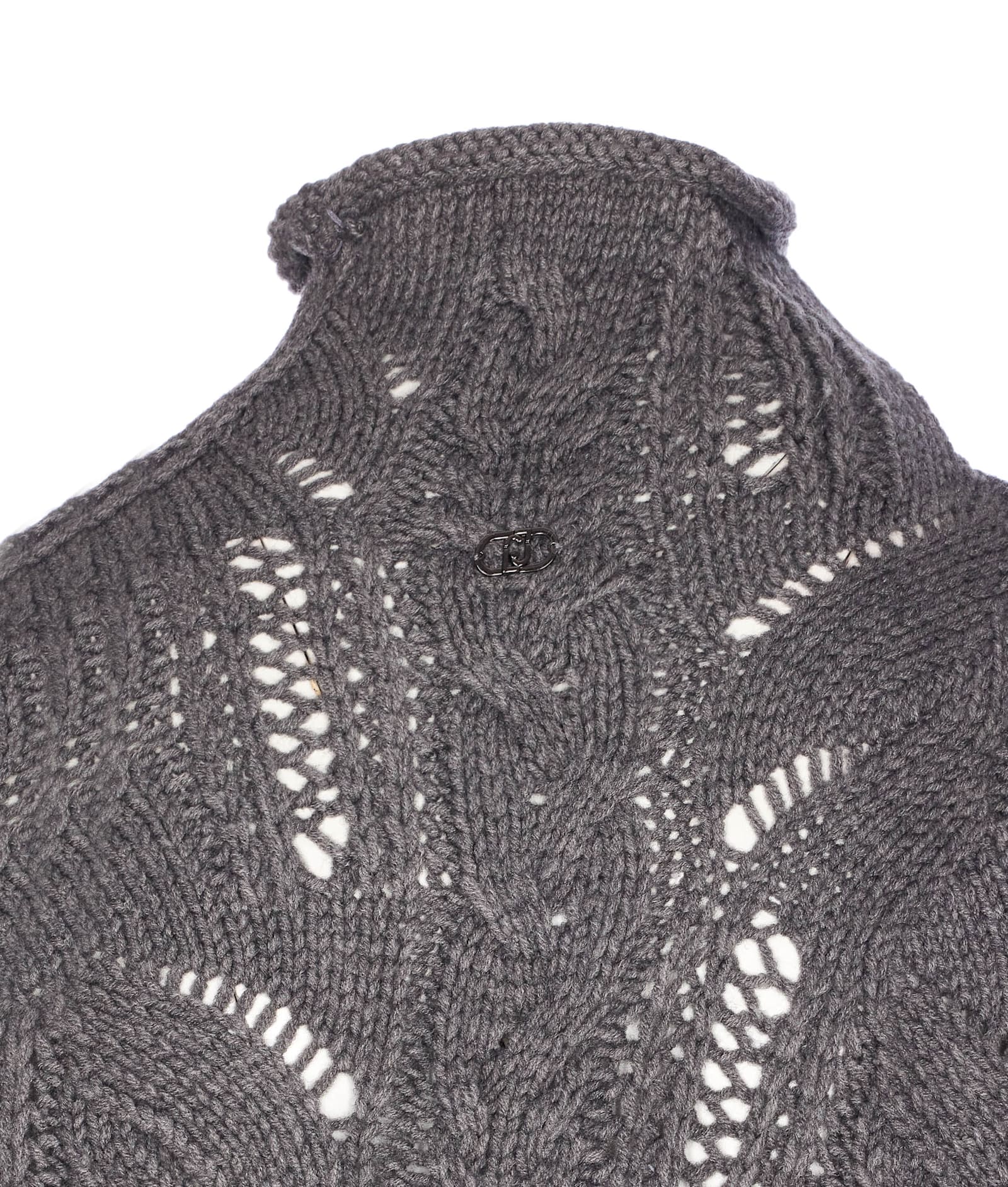 Liu •jo Turtleneck With Jewel Stones In Gray
