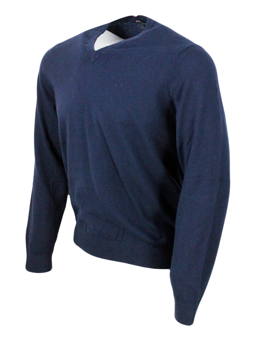 Armani Collezioni Long Sleeve V-neck Sweater With Contrasting