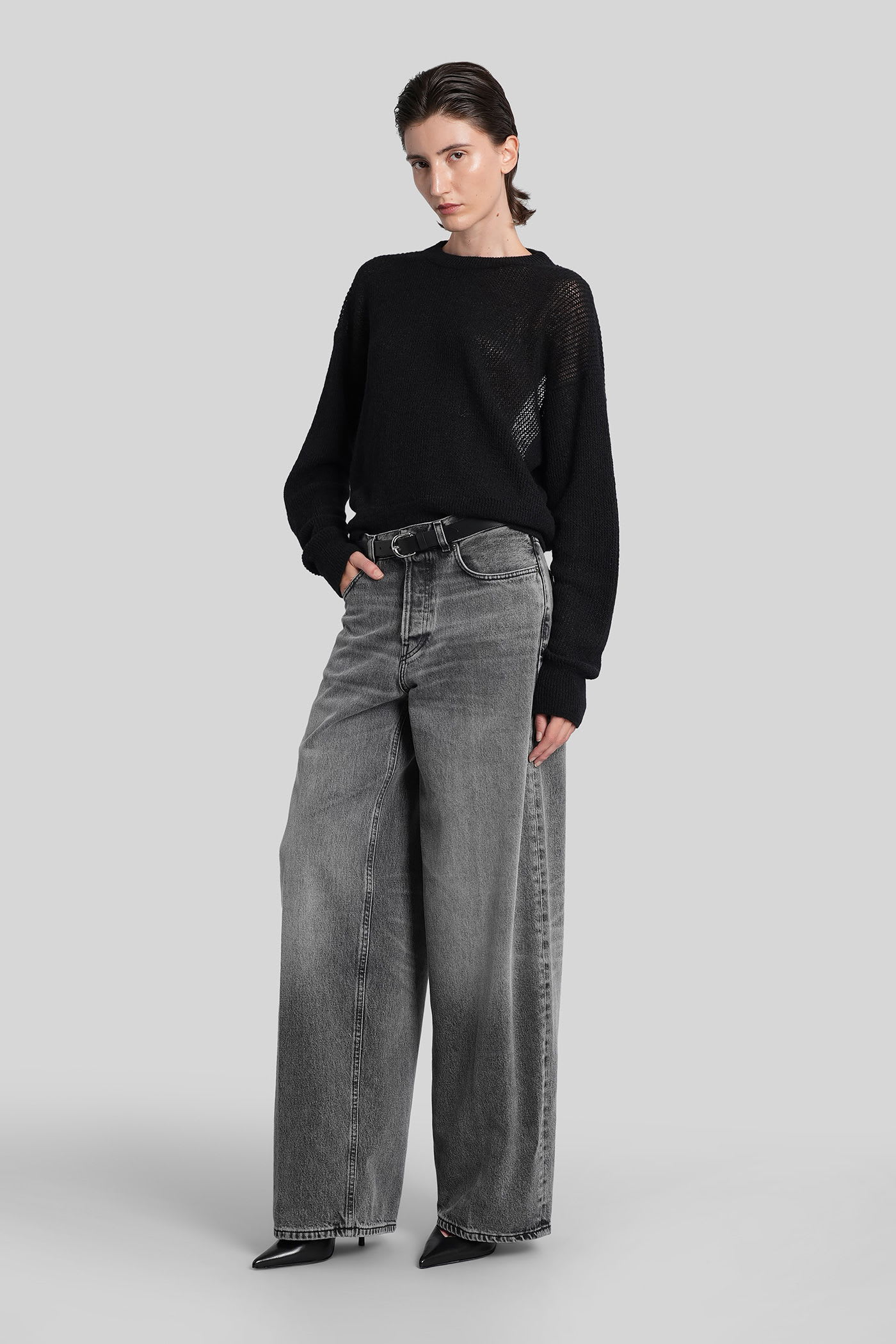 Haikure Bethany Flannel Jeans In Grey Denim In Gray