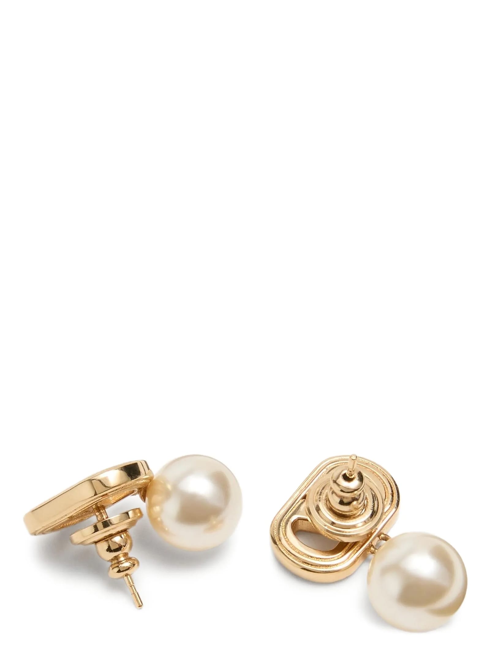 Valentino Ovalette Earrings Featuring Pearl Detail In Gold