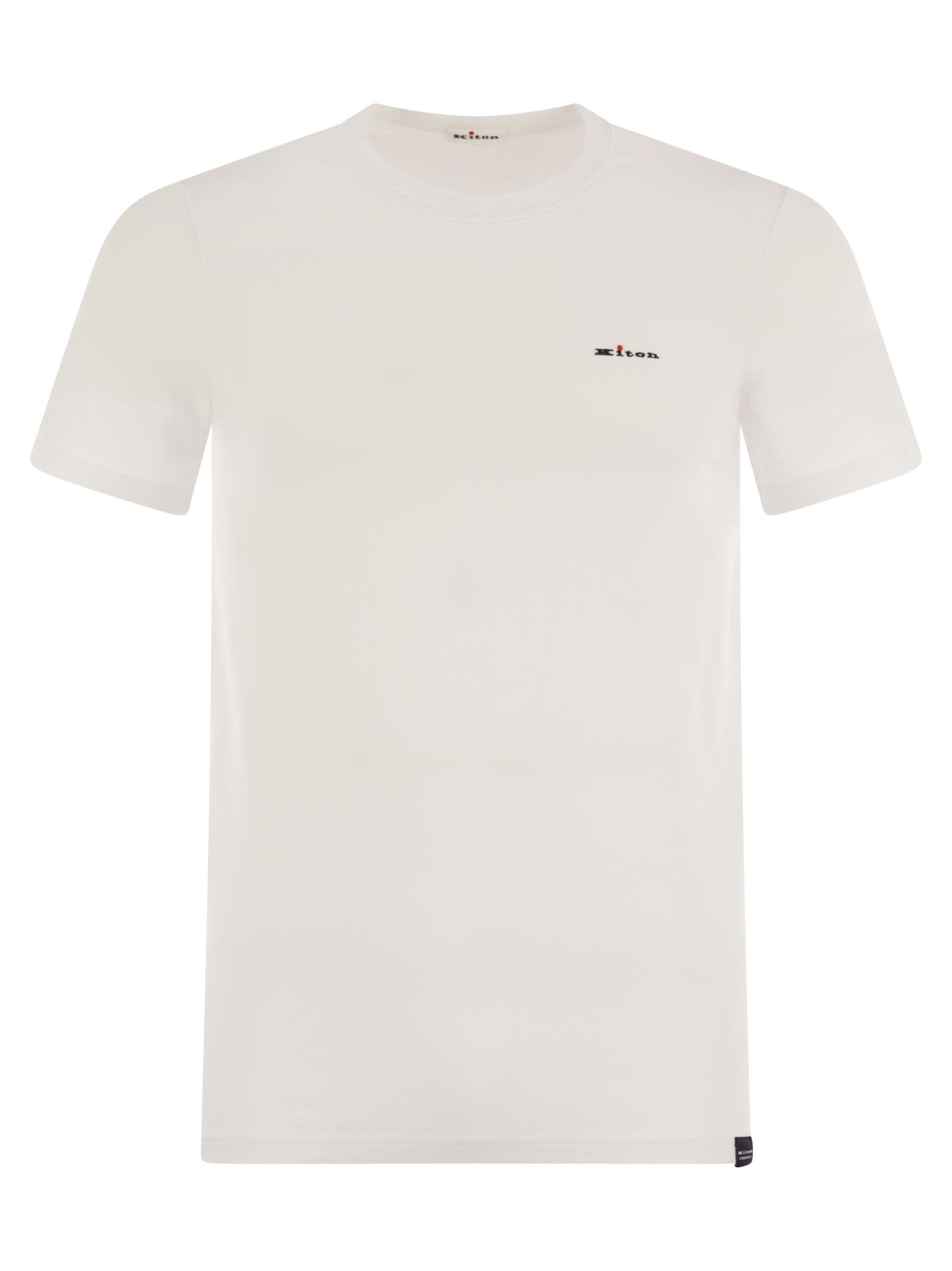 Kiton Stretch Cotton Undershirt In White