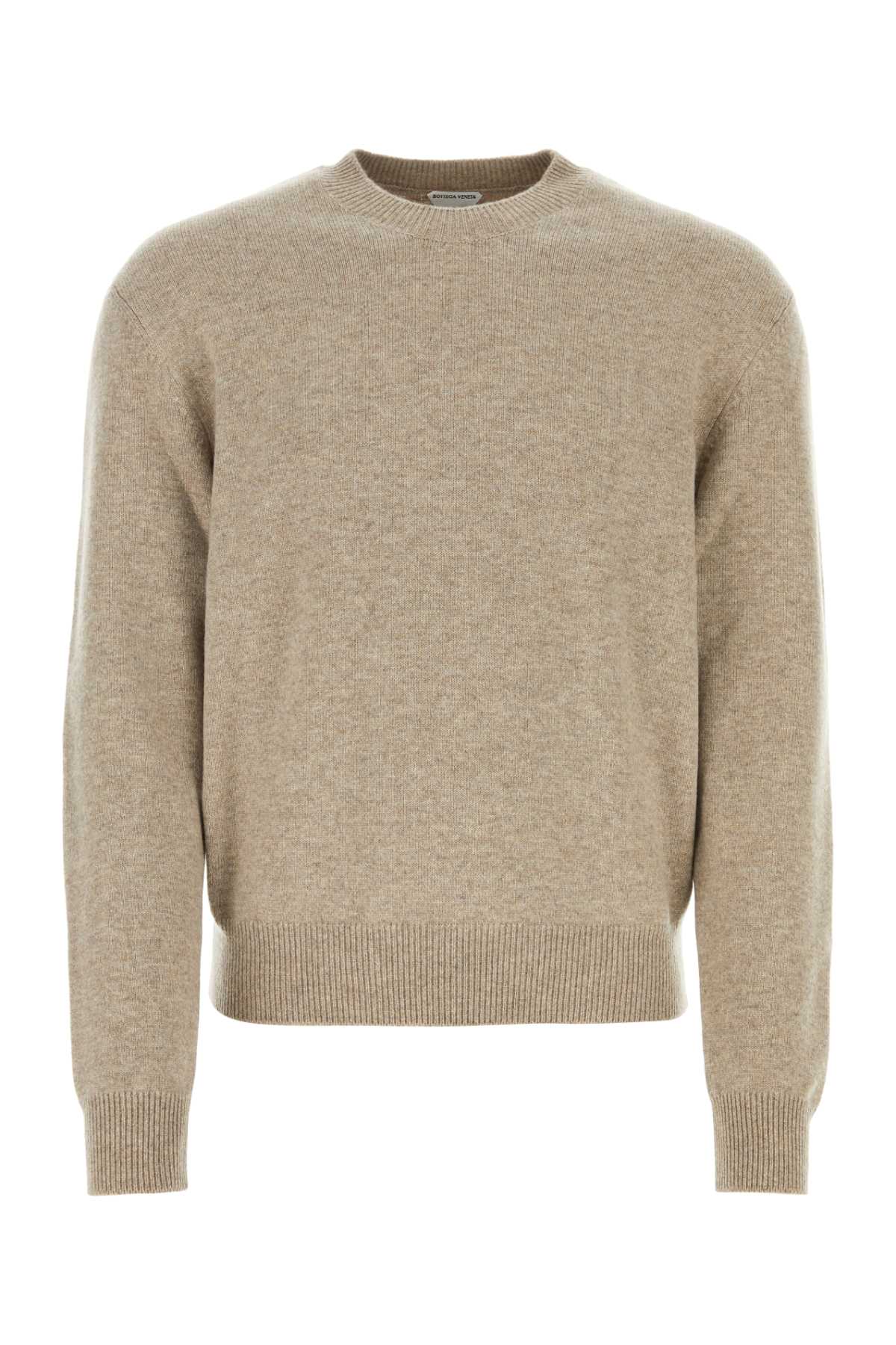 Shop Bottega Veneta Cappuccino Stretch Cashmere Blend Sweater In Desert