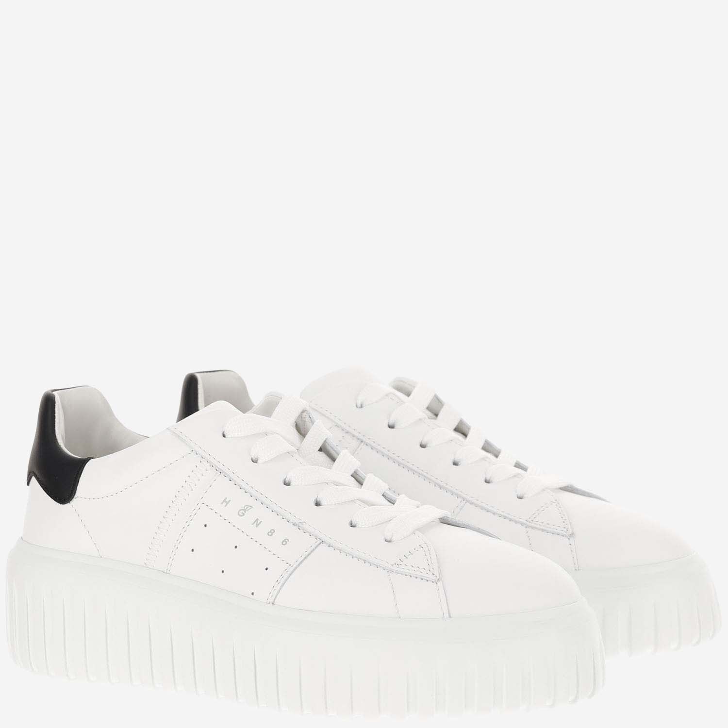 Hogan H645 Leather Sneakers In White
