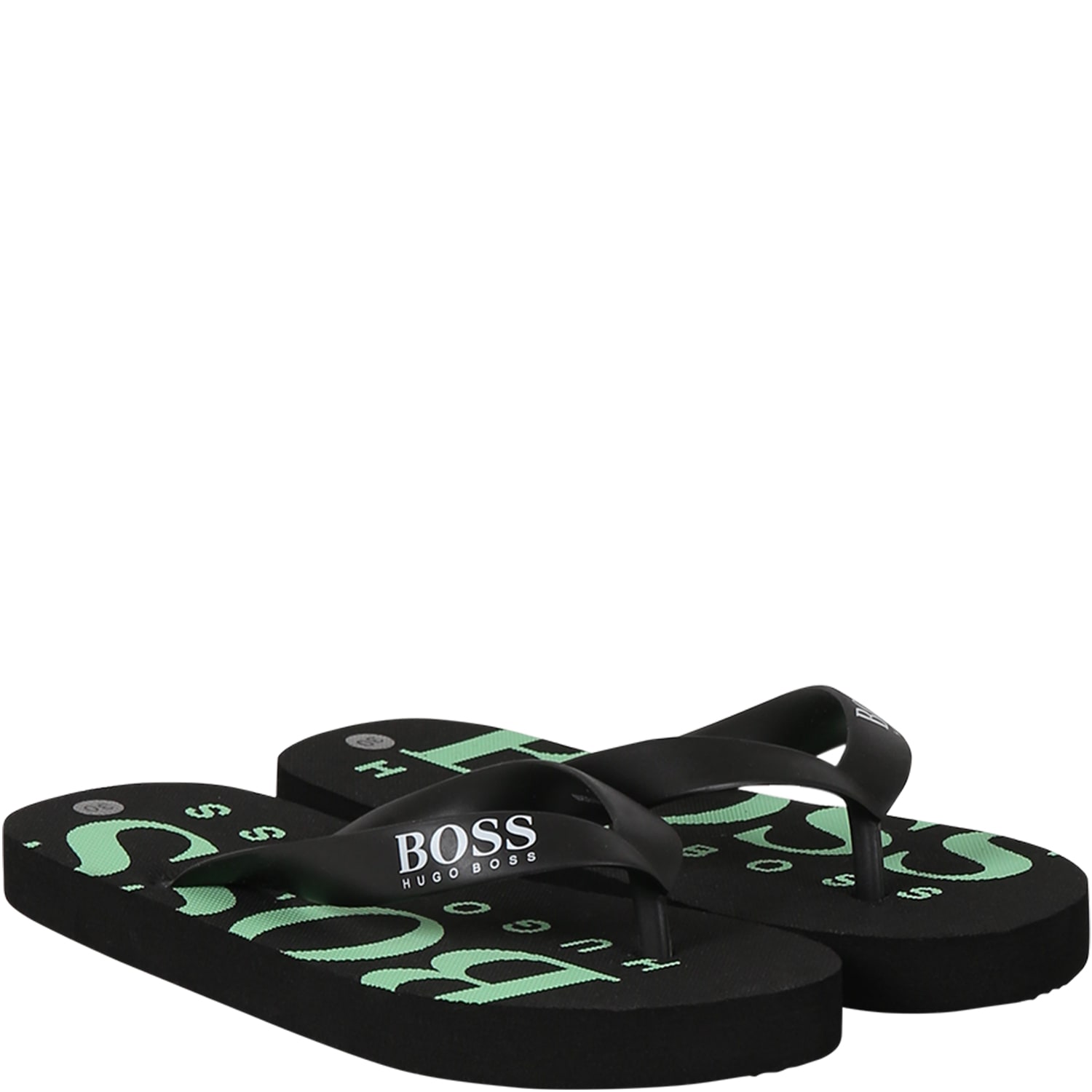 Shop Hugo Boss Black Flip Flops For Boy With Logo