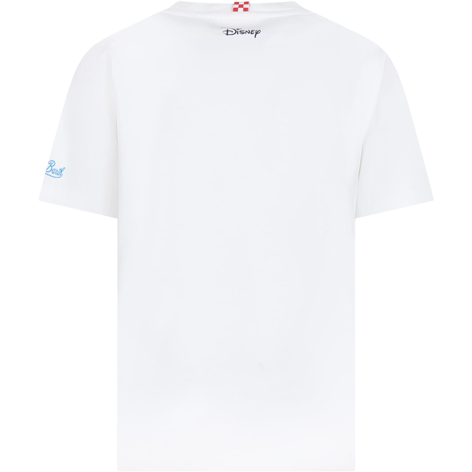 Shop Mc2 Saint Barth White T-shirt For Boy With Mickey Mouse And Logo