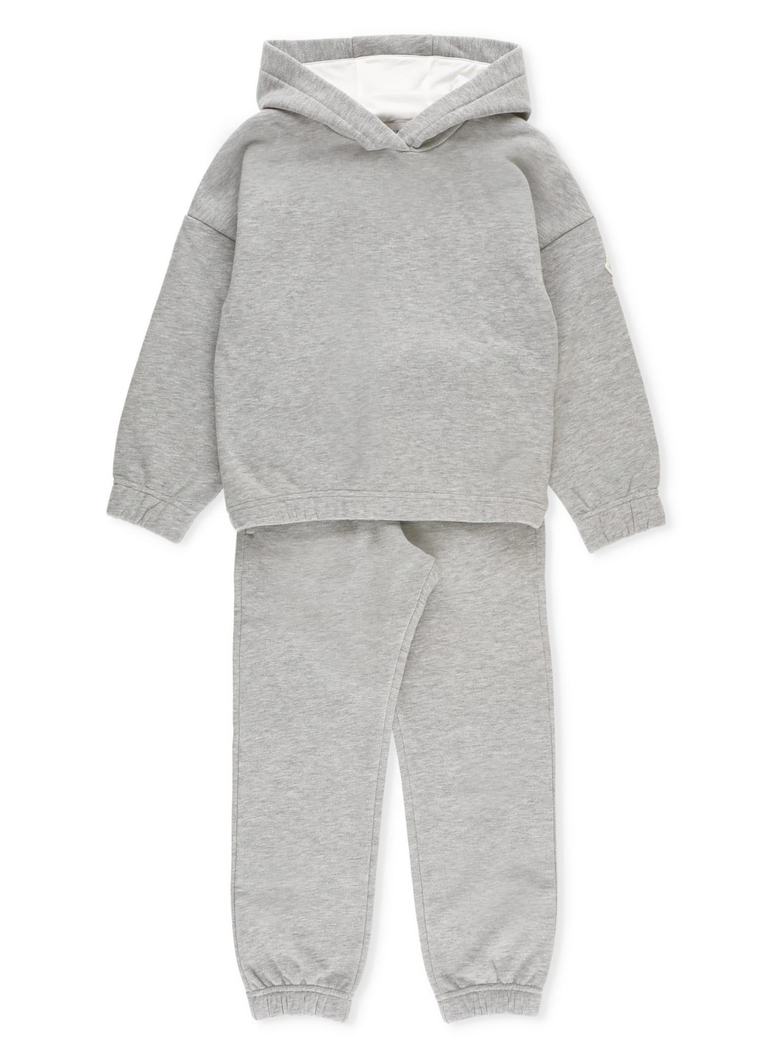 Moncler Kids' Two-piece Cotton Jumpsuit In Grey