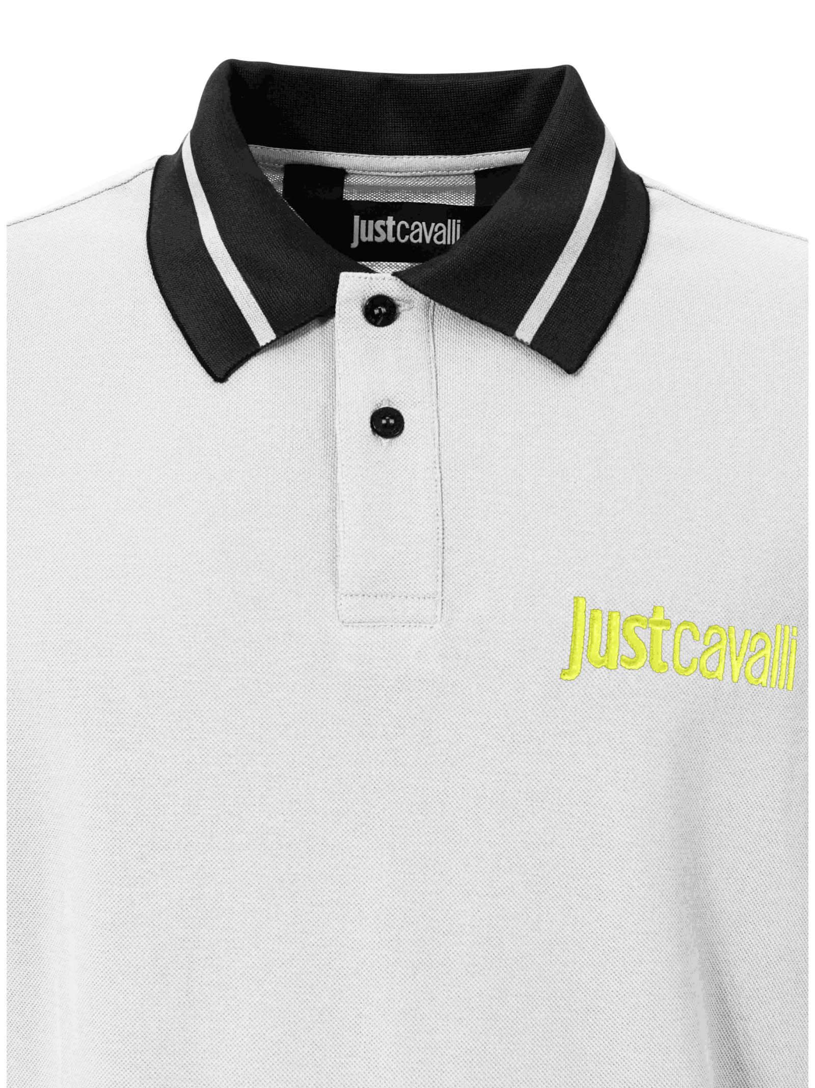 Just Cavalli Mens Polo Shirt In White
