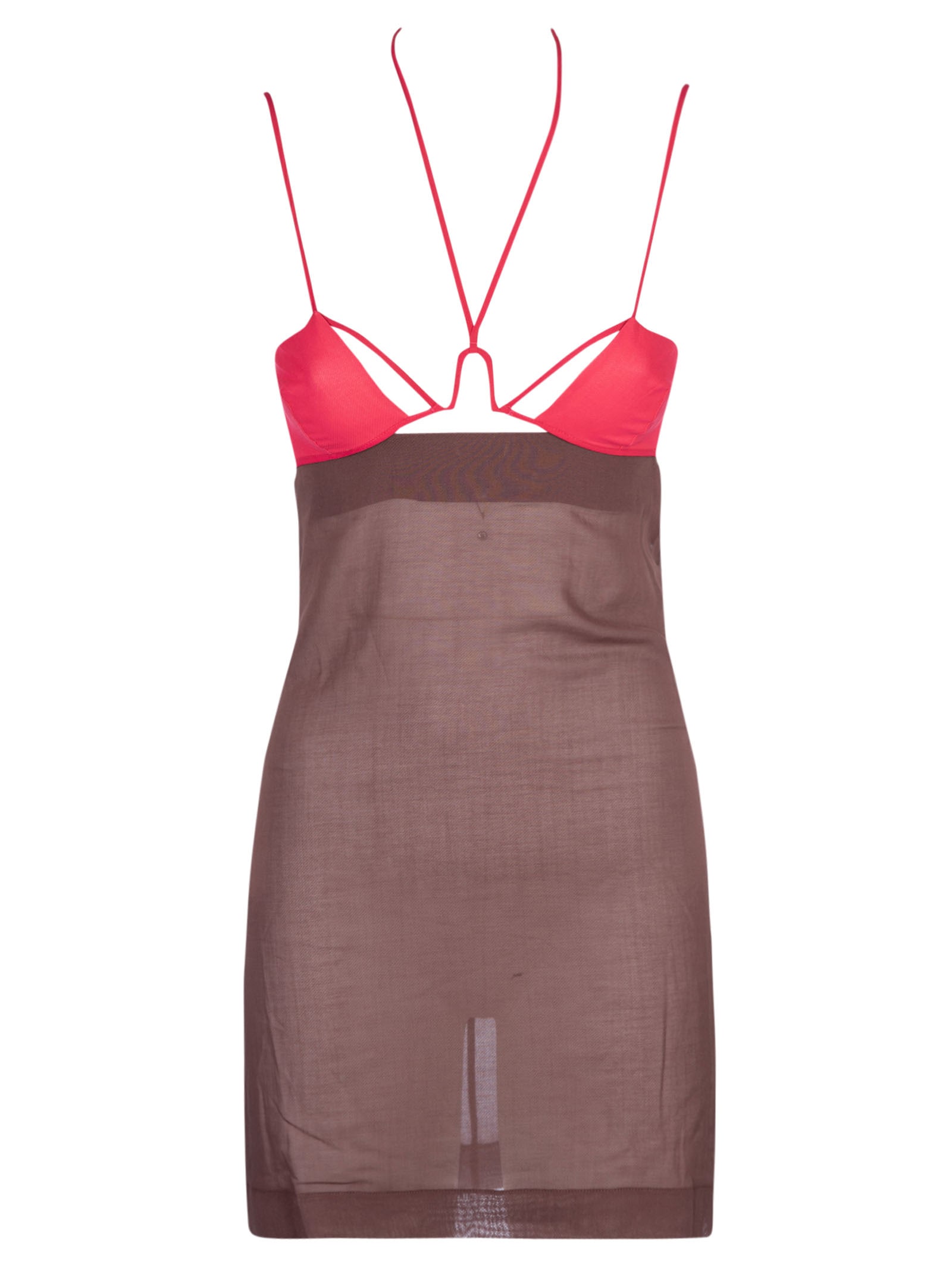 Shop Nensi Dojaka U-wire Mini Fitted Dress In Hot Pink
