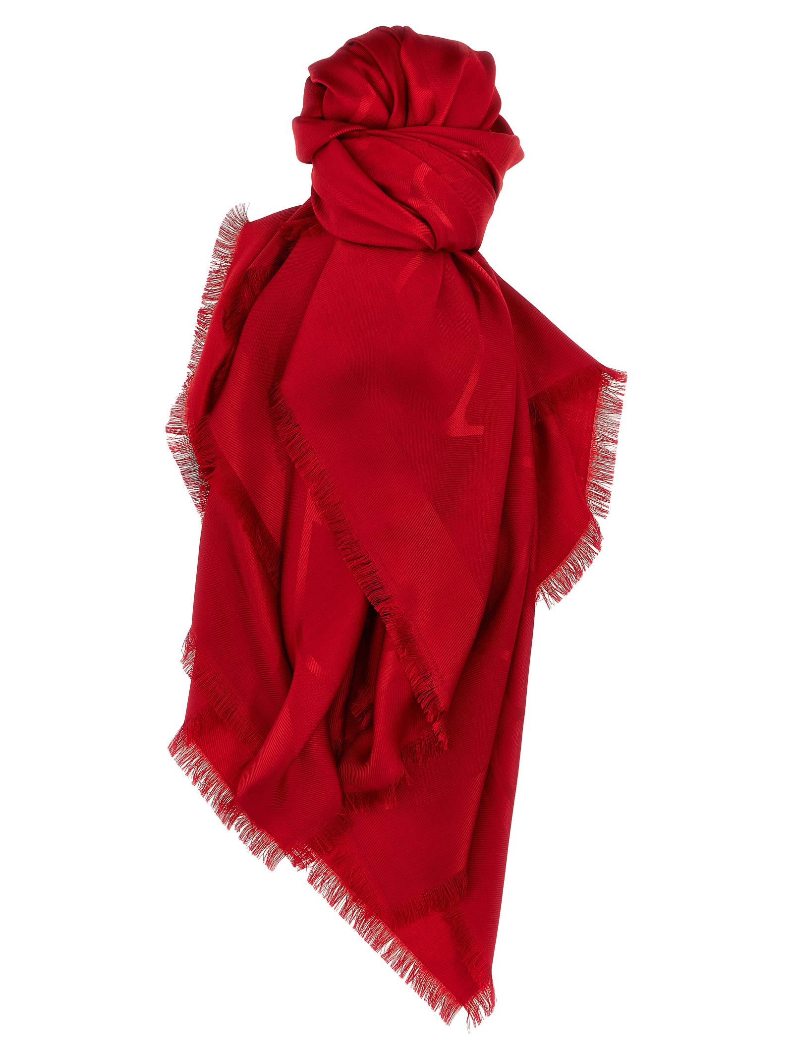 Valentino Garavani Vlogo Signature Shawl In Red