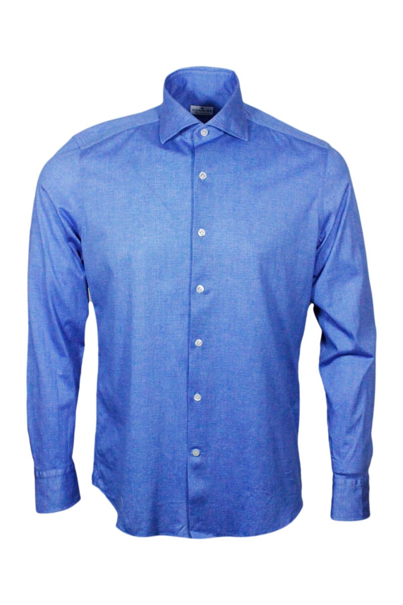 Sonrisa Luxury Shirt Stretch In Blu