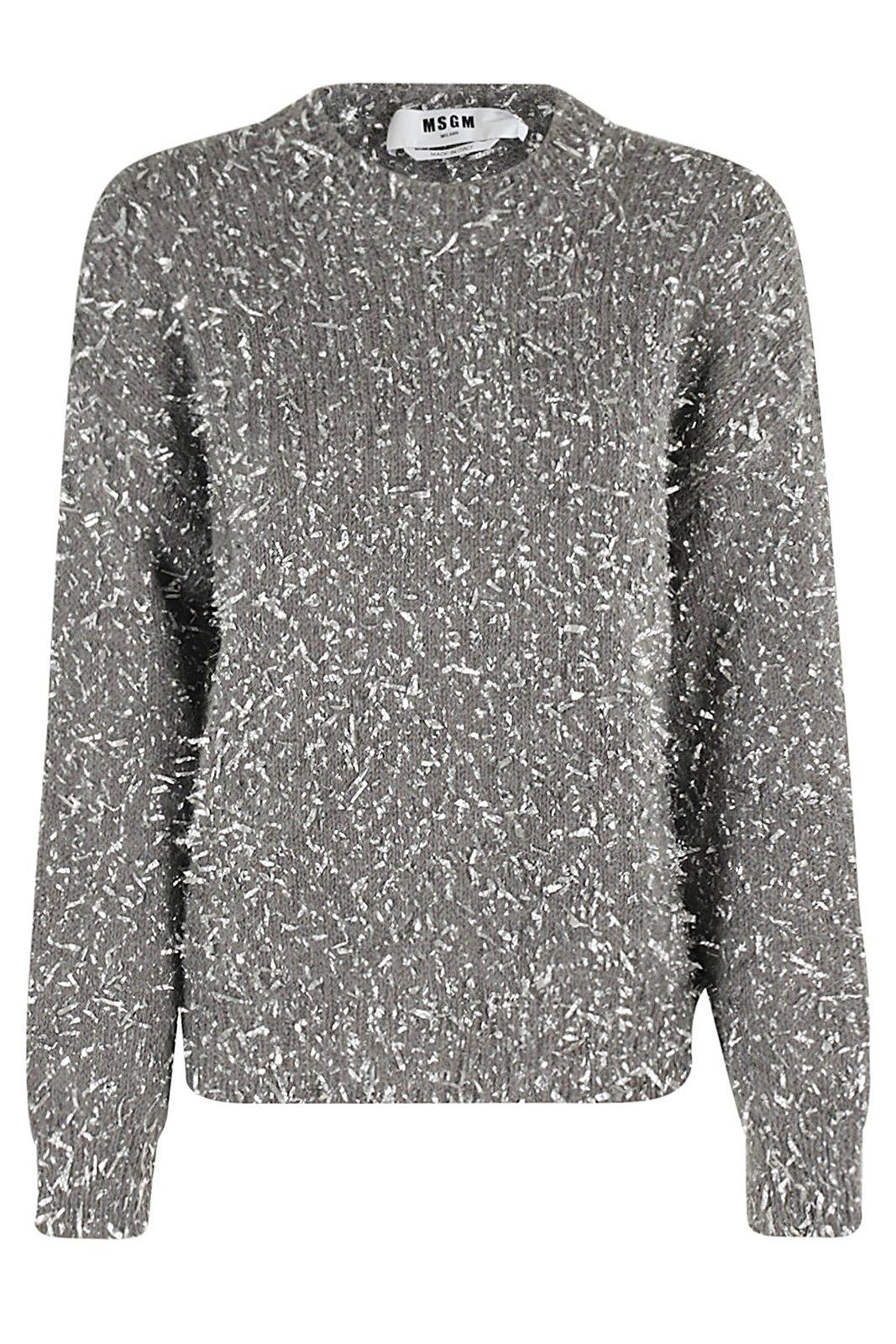 Shop Msgm Frayed-effect Drop Shoulder Jumper