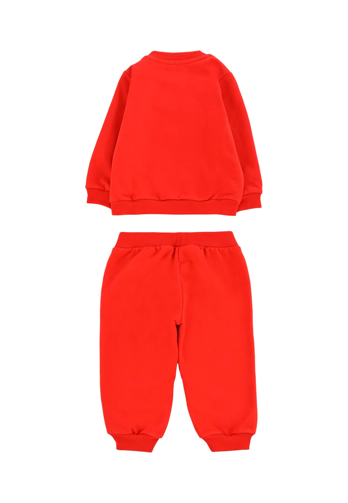 Moschino Red Suit For Babykids With Tedy Bear In Red