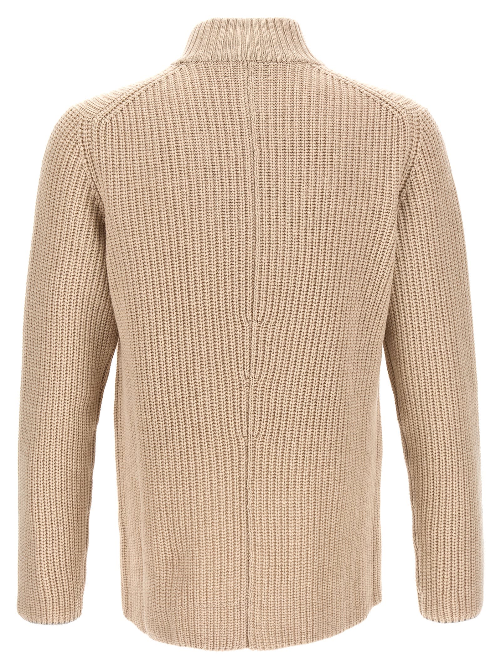 Shop Brunello Cucinelli Double-breasted Cardigan In Beige