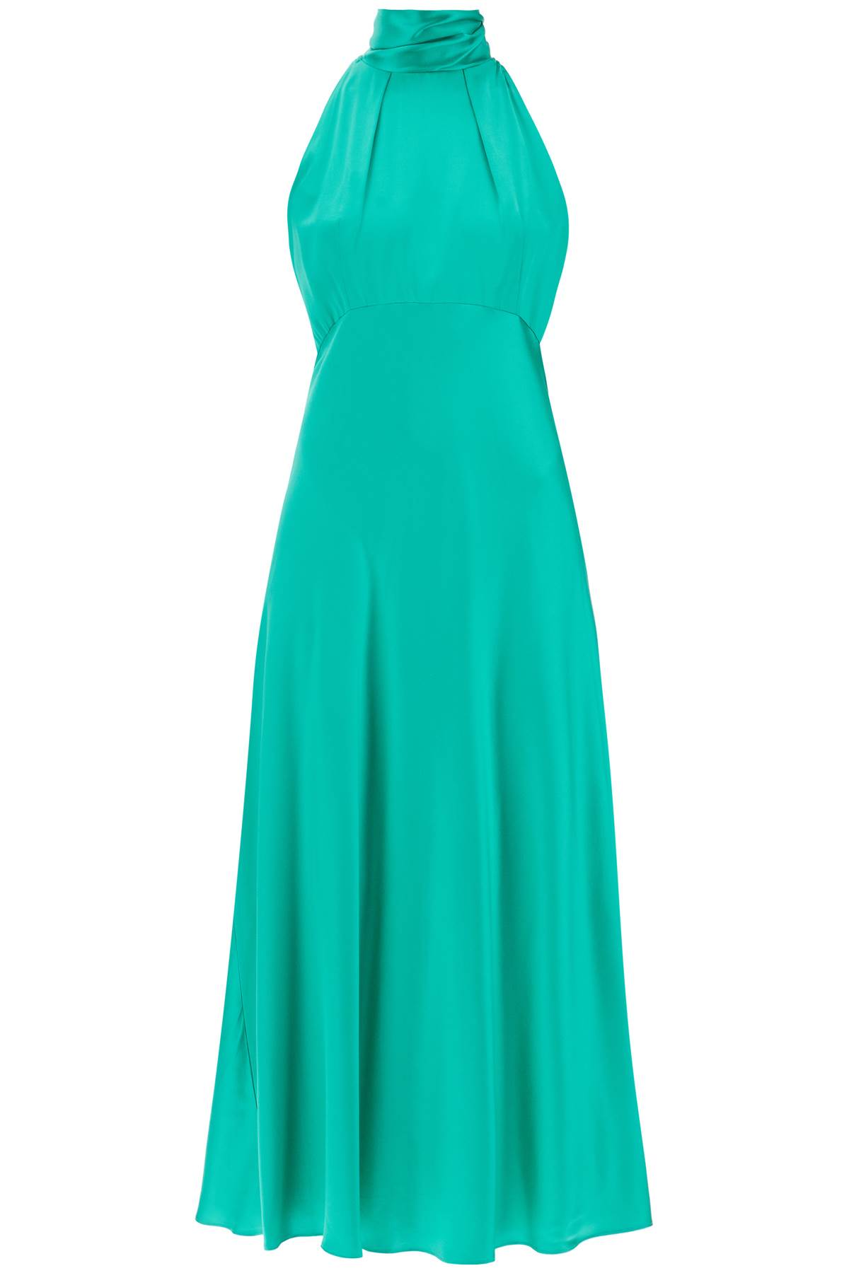Shop Saloni Michelle Satin Dress In Aloe (green)