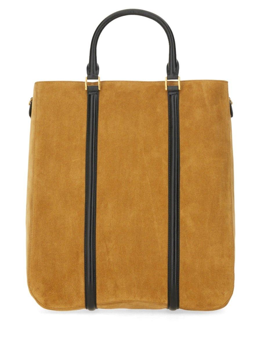 Ami Alexandre Mattiussi Paris Paris North South Tote Bag Brown In Beige