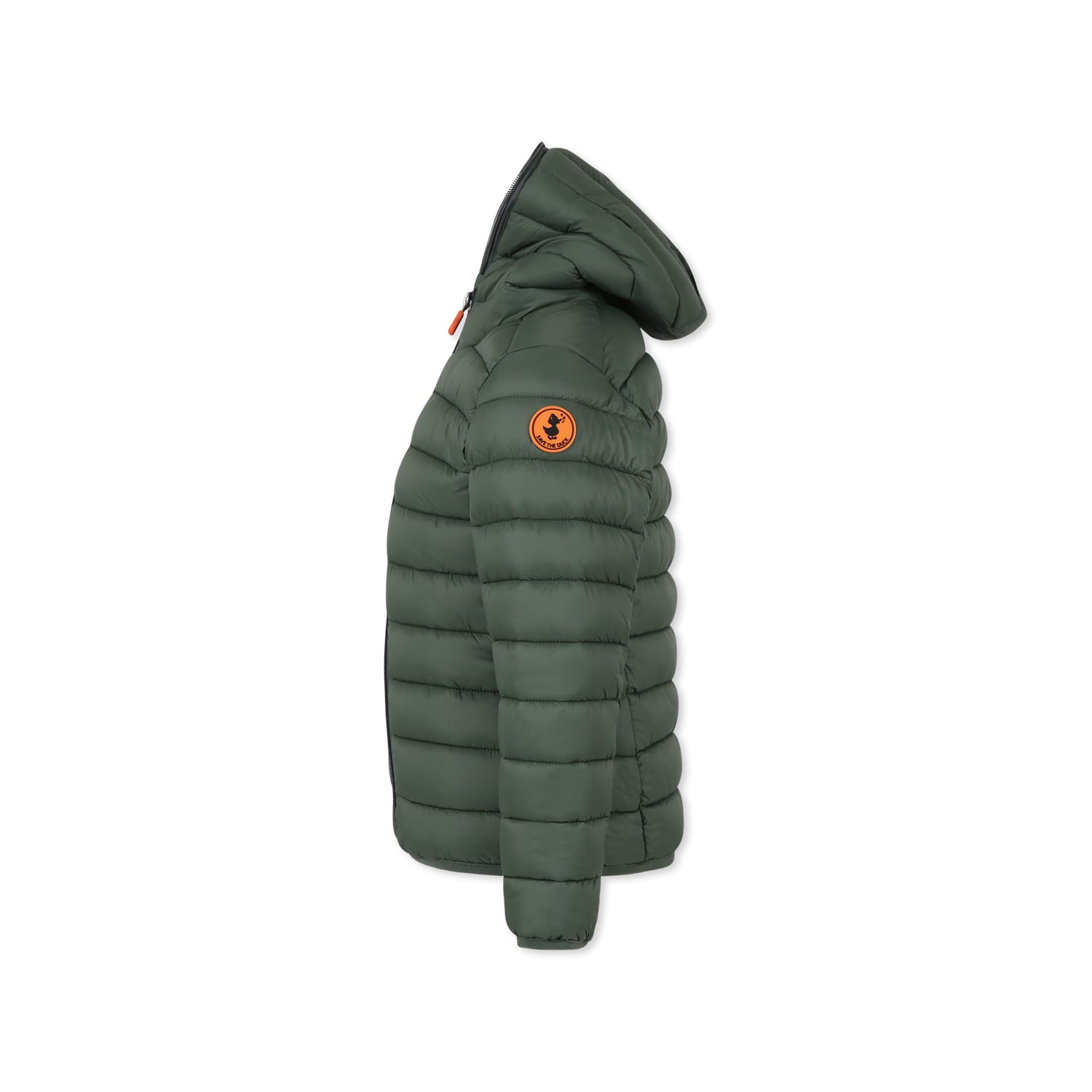 Save The Duck Green Down Jacket For Boy With Logo In Green