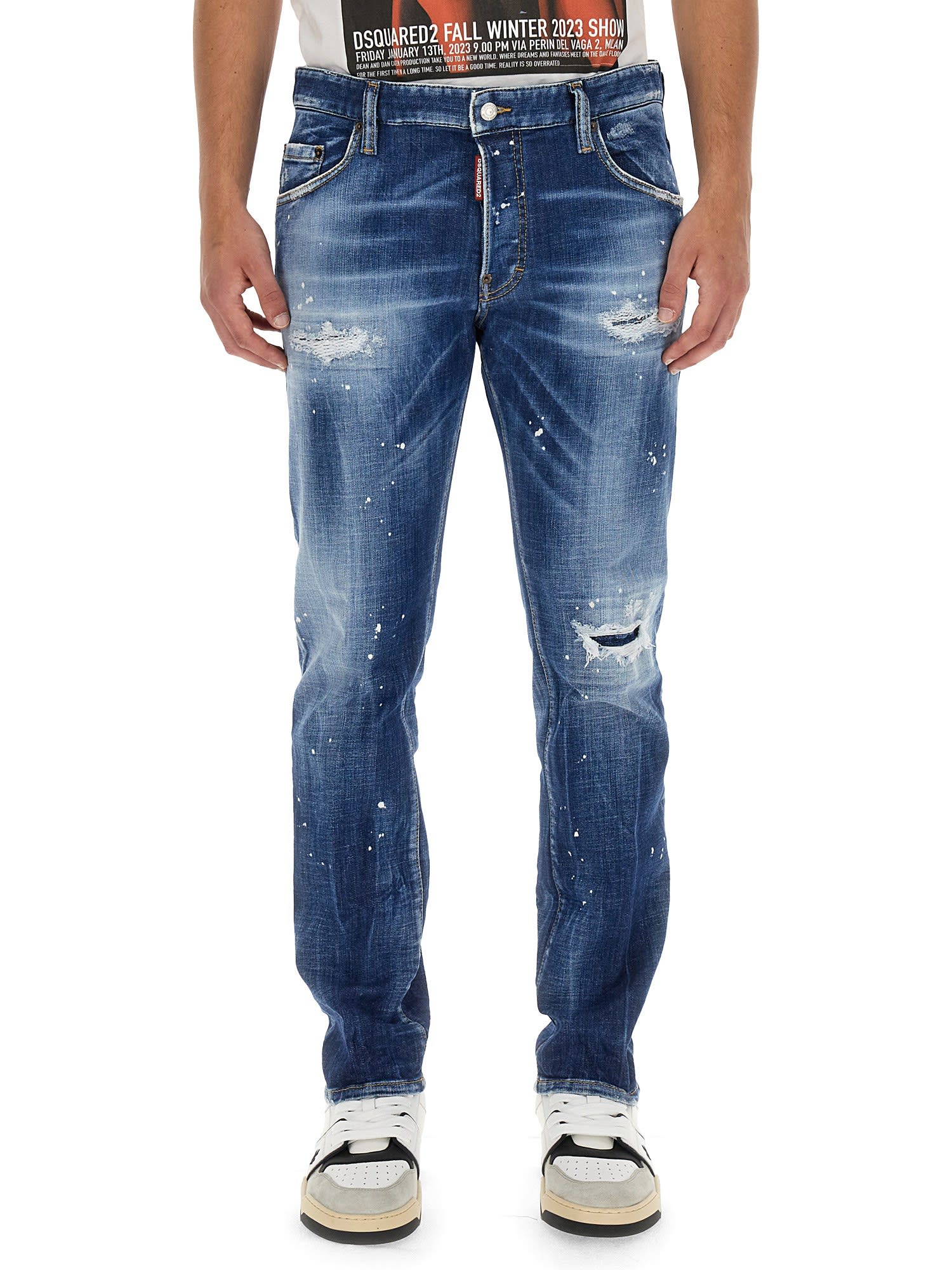 DSQUARED2 PATENT LEATHER EFFECT JEANS