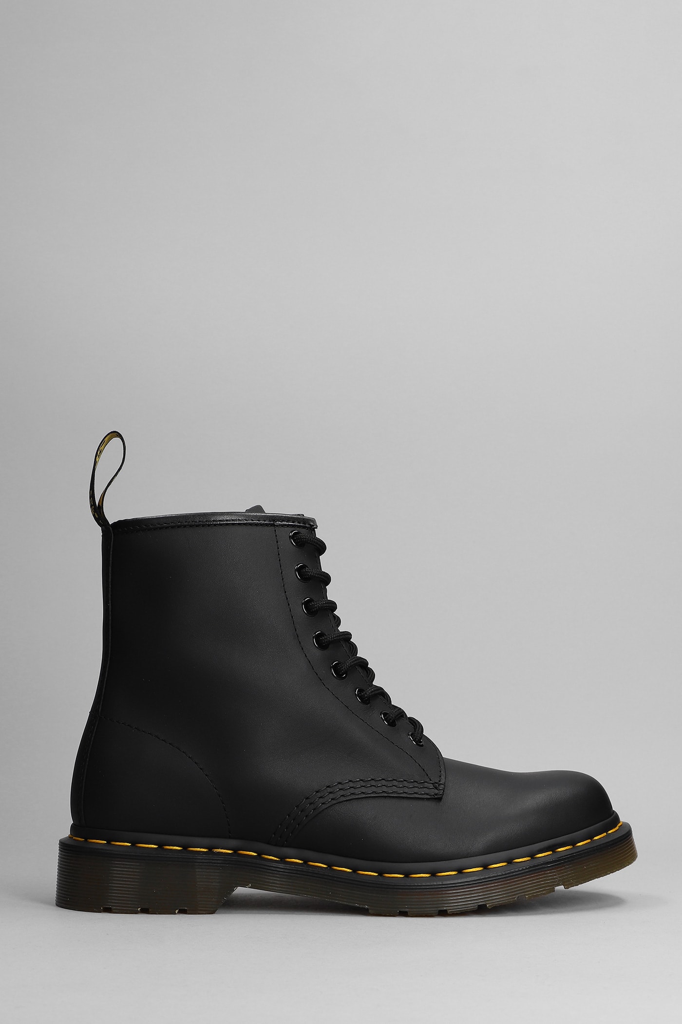Dr. Martens 1460 Greasy Combat Boots In Black Leather