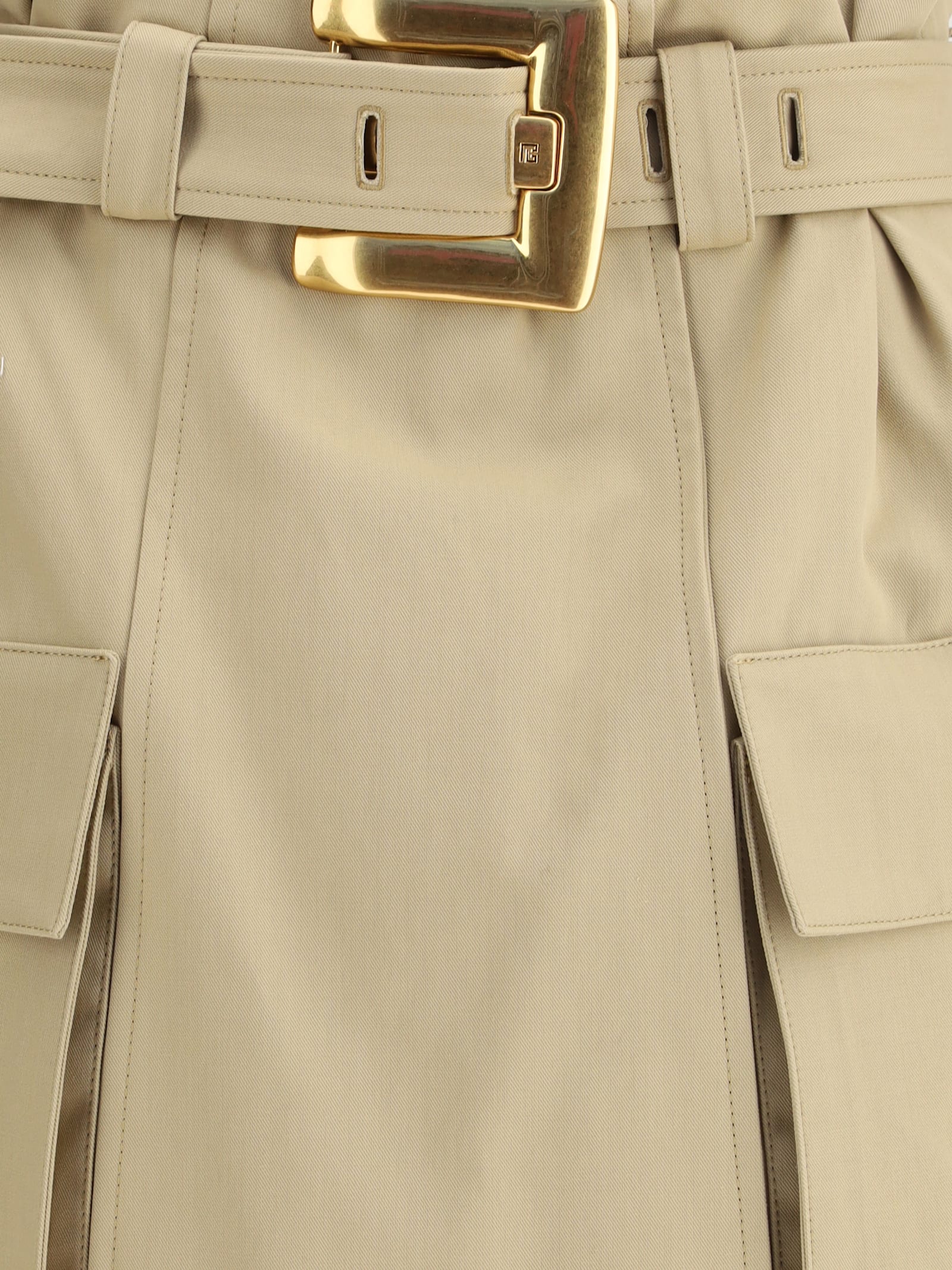 Balmain Women Cargo Miniskirt In Brown