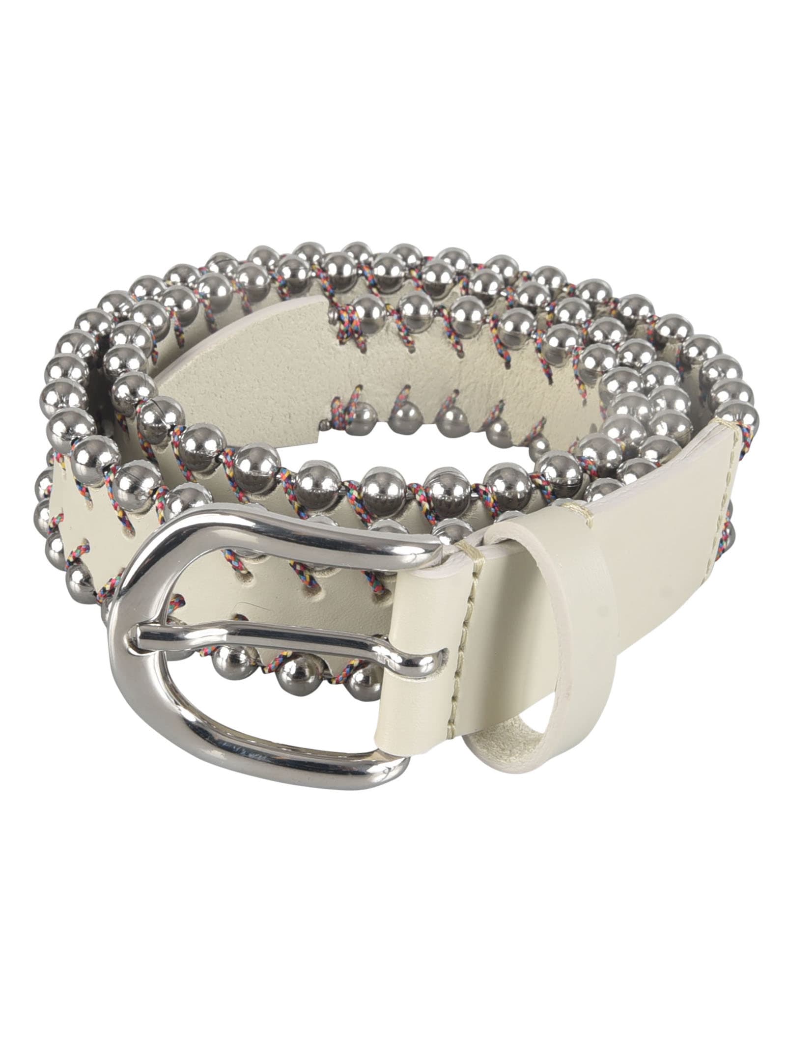 Shop Isabel Marant Embellished Belt In Silver
