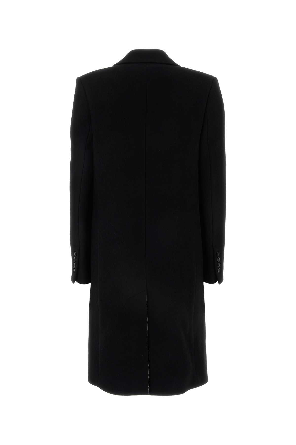 Shop Ami Alexandre Mattiussi Black Wool Coat