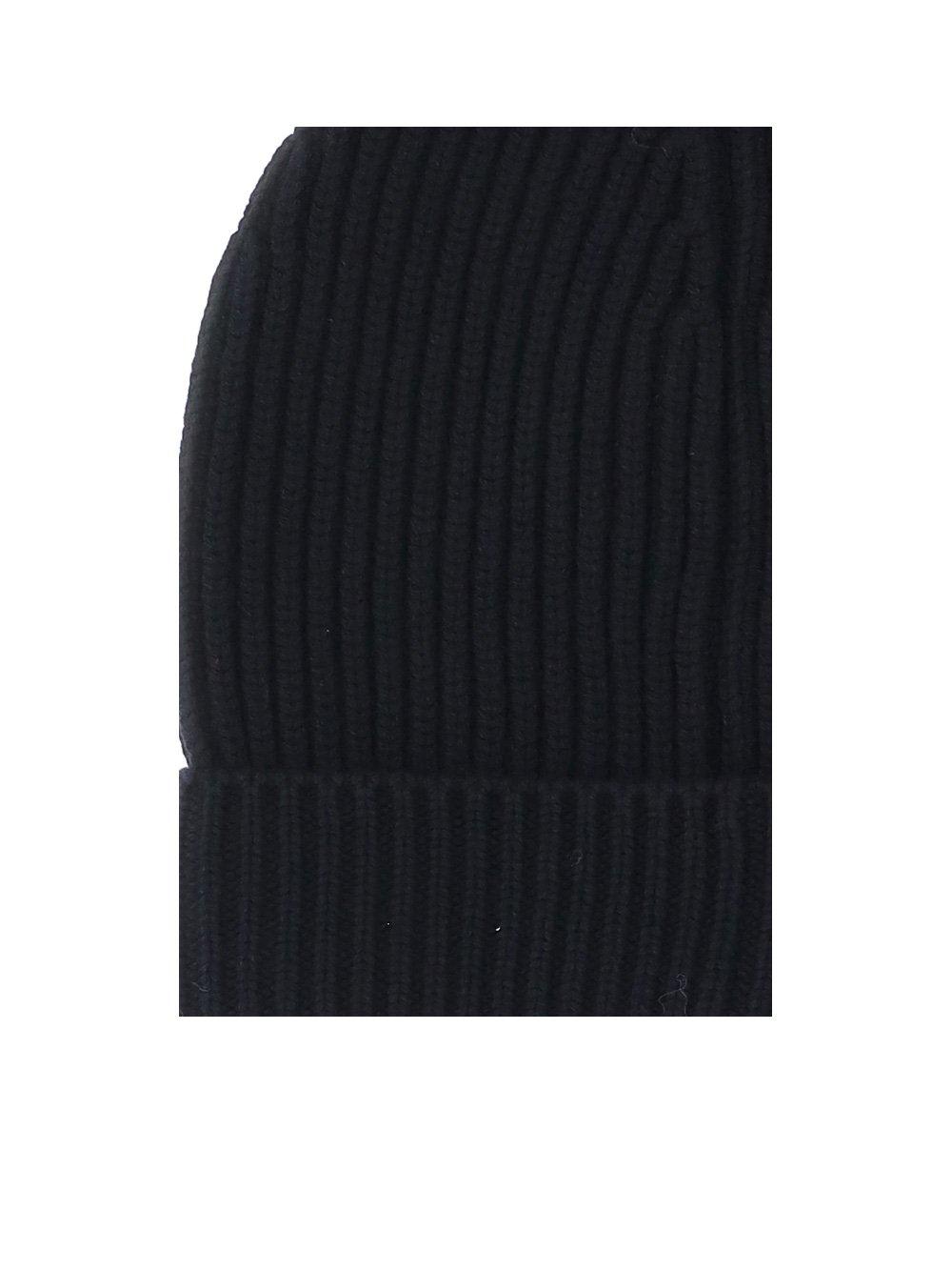 Shop Dolce & Gabbana Turn-up Hem Knitted Beanie In Black