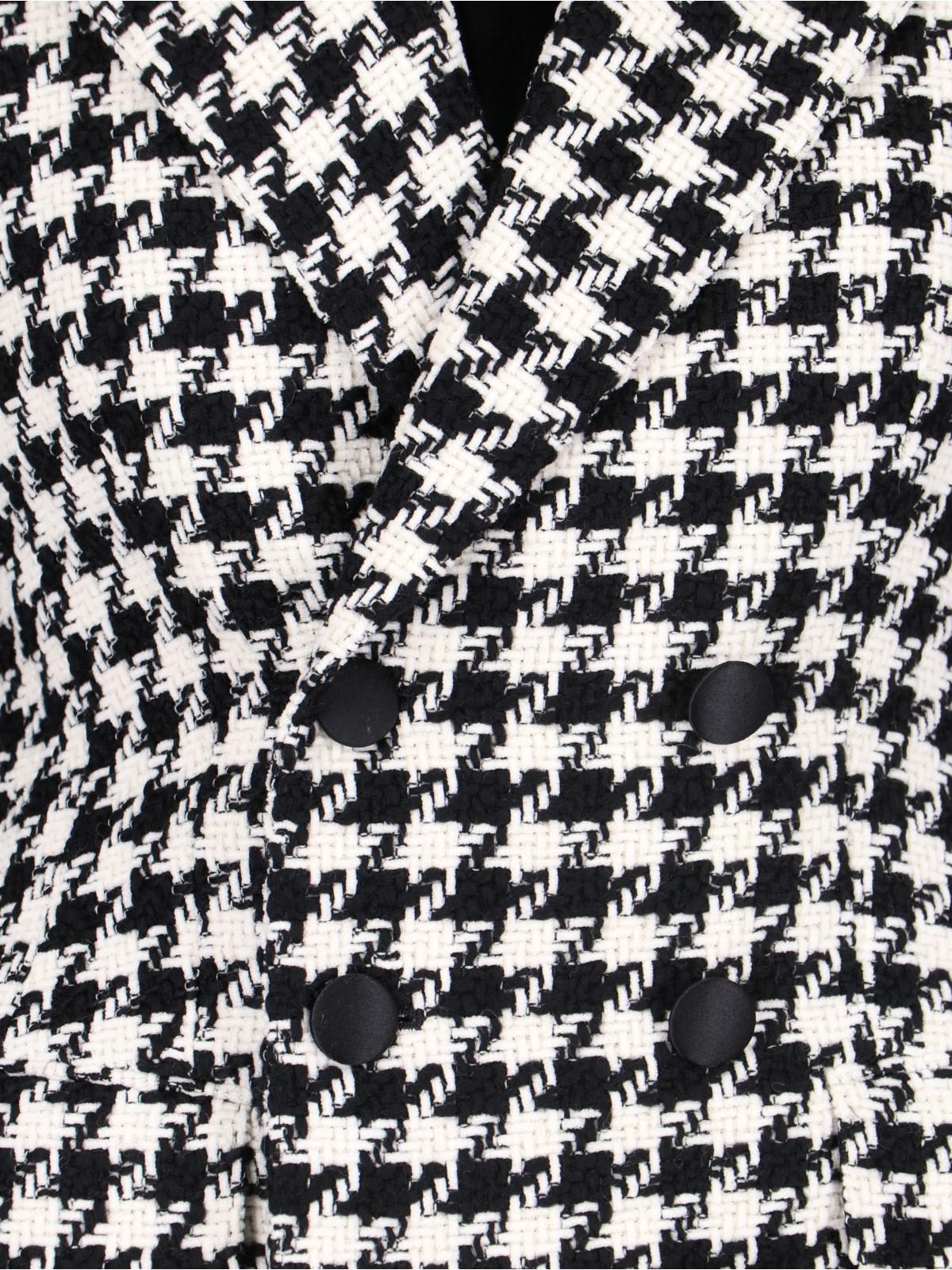 Shop Dolce & Gabbana Double-breasted Houndstooth Jacket In Black/white