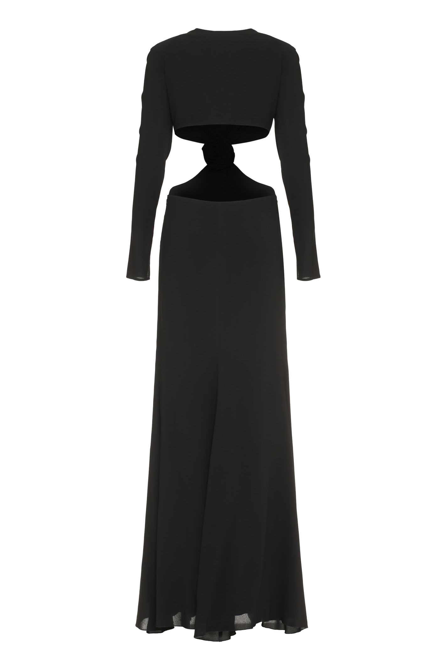 Shop Blumarine Long Dress With Cut-out Detail In Nero