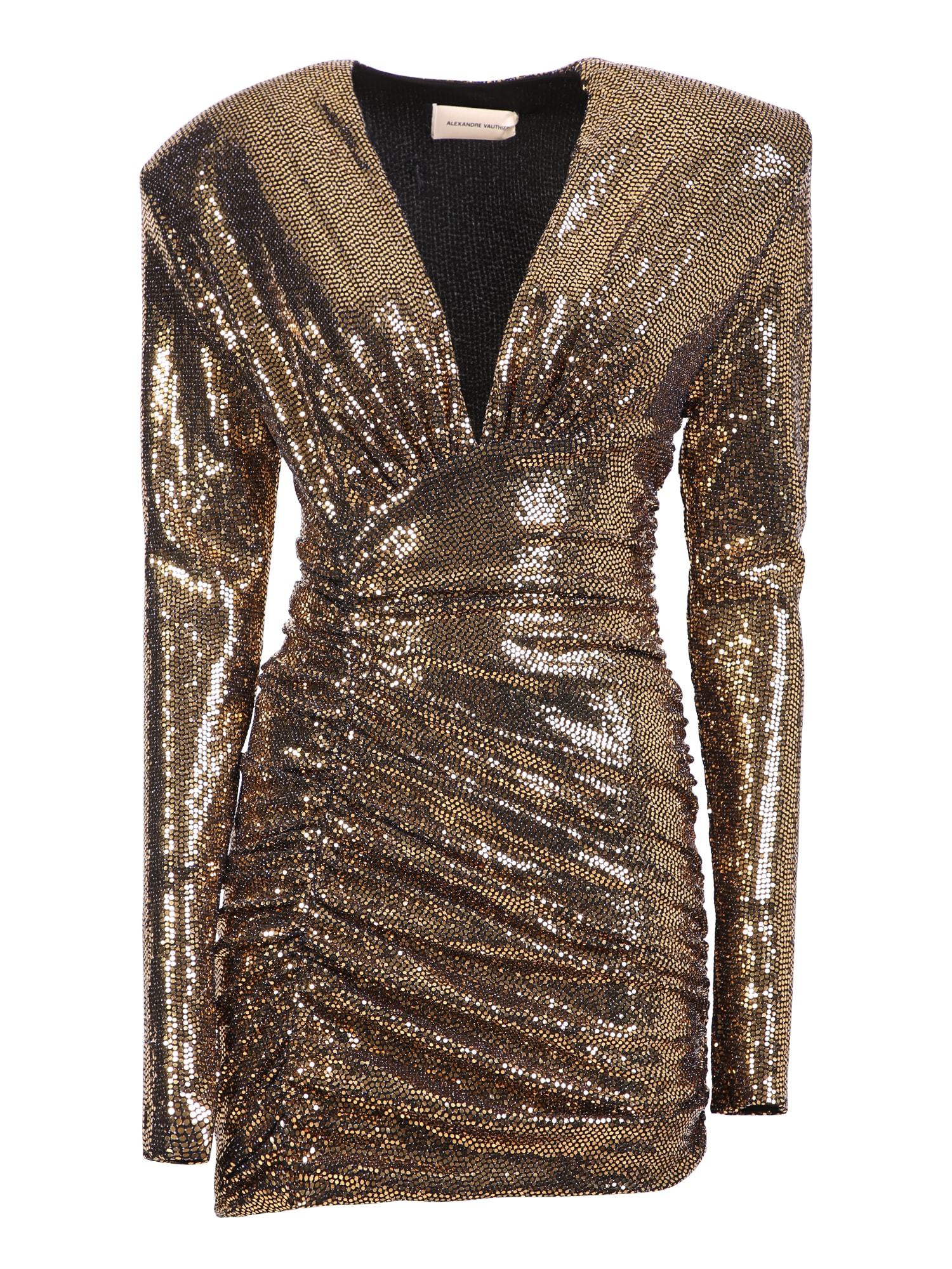 Shop Alexandre Vauthier Mini Sequin Dress In Metallic