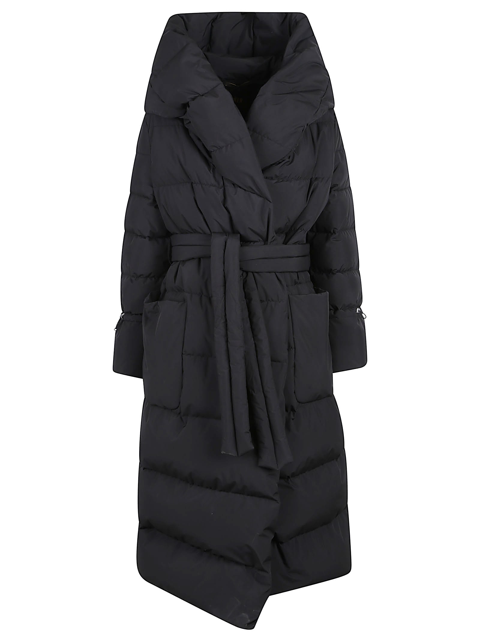 Moorer Long-sleeved Hooded Down Jacket In Black
