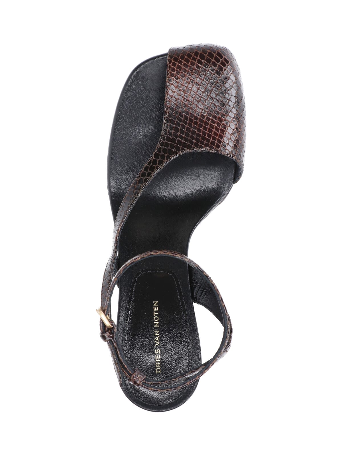 Dries Van Noten Sculptural High Heel Pumps With Ankle Strap In Brown