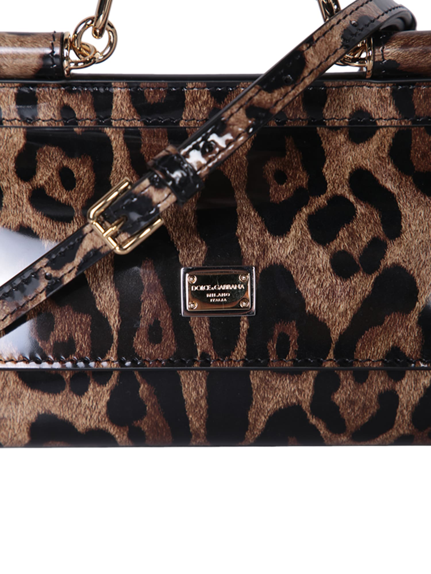 Shop Dolce & Gabbana Sicily Small Leopard Bag In Multi