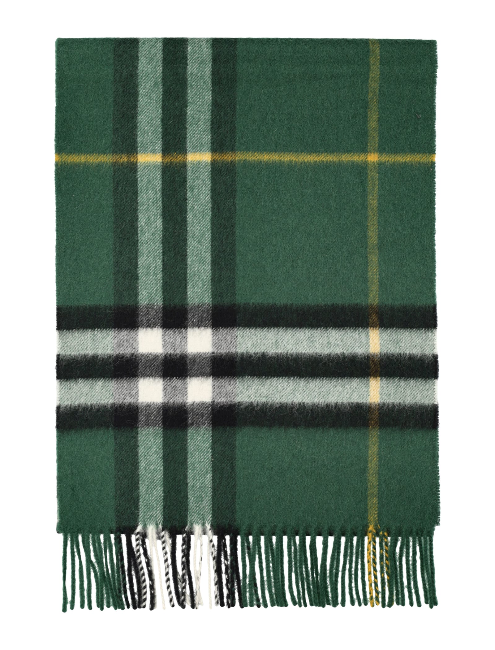 Shop Burberry Mu Giant Check Scarf In Dark Fern Green