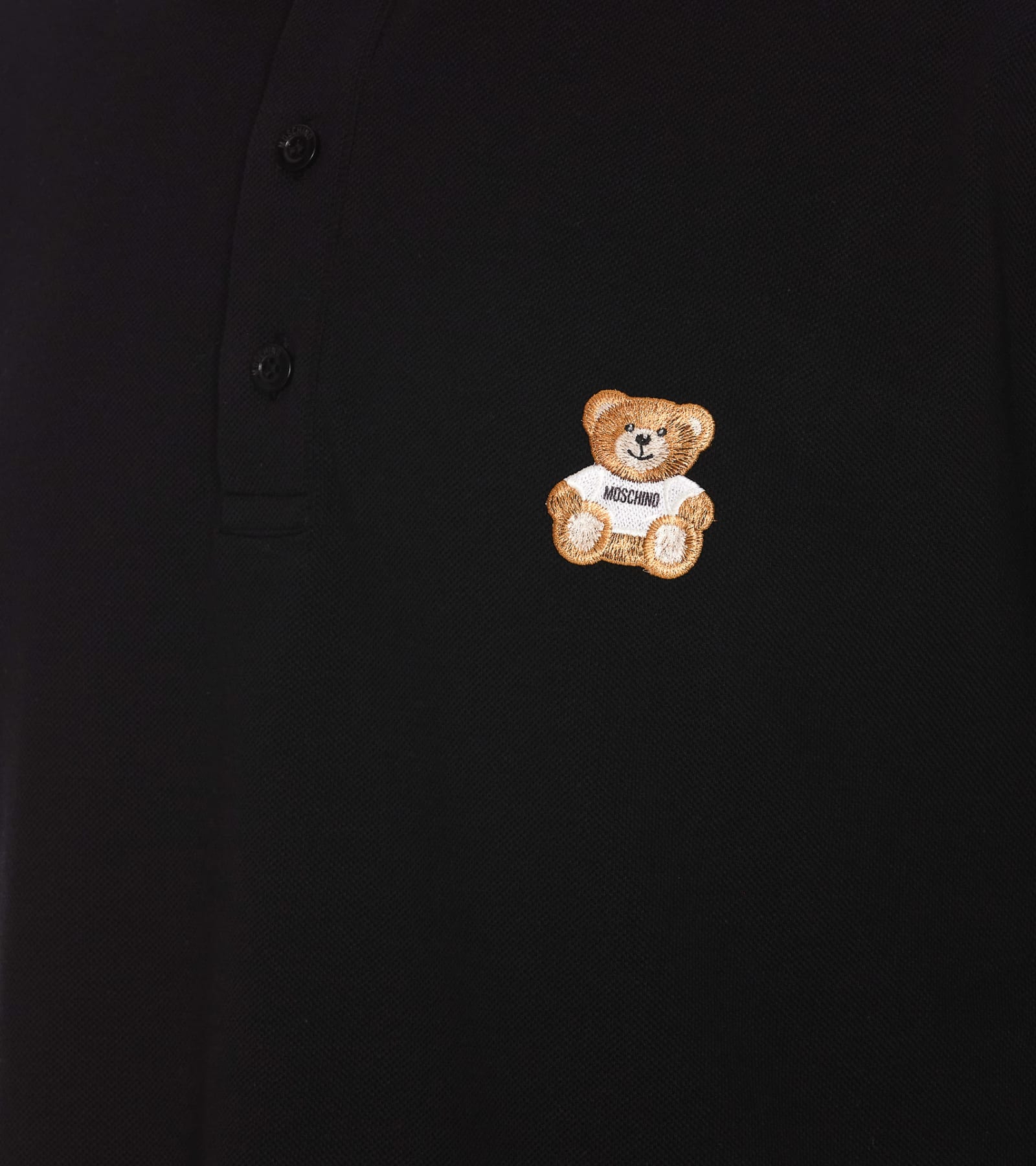 Shop Moschino Teddy Bear Polo In Black