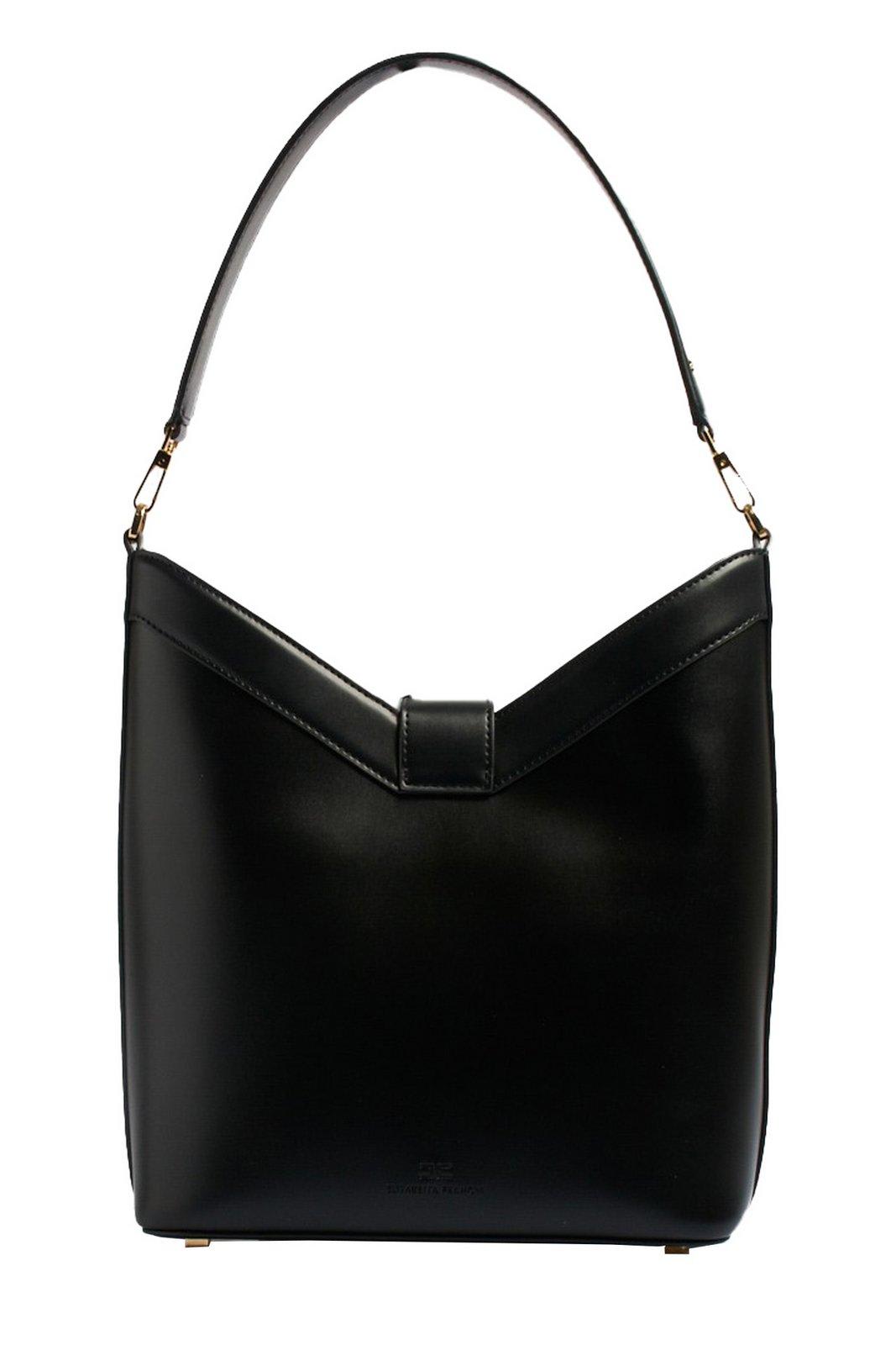 Shop Elisabetta Franchi Logo-plaque Shoulder Bag In Nero