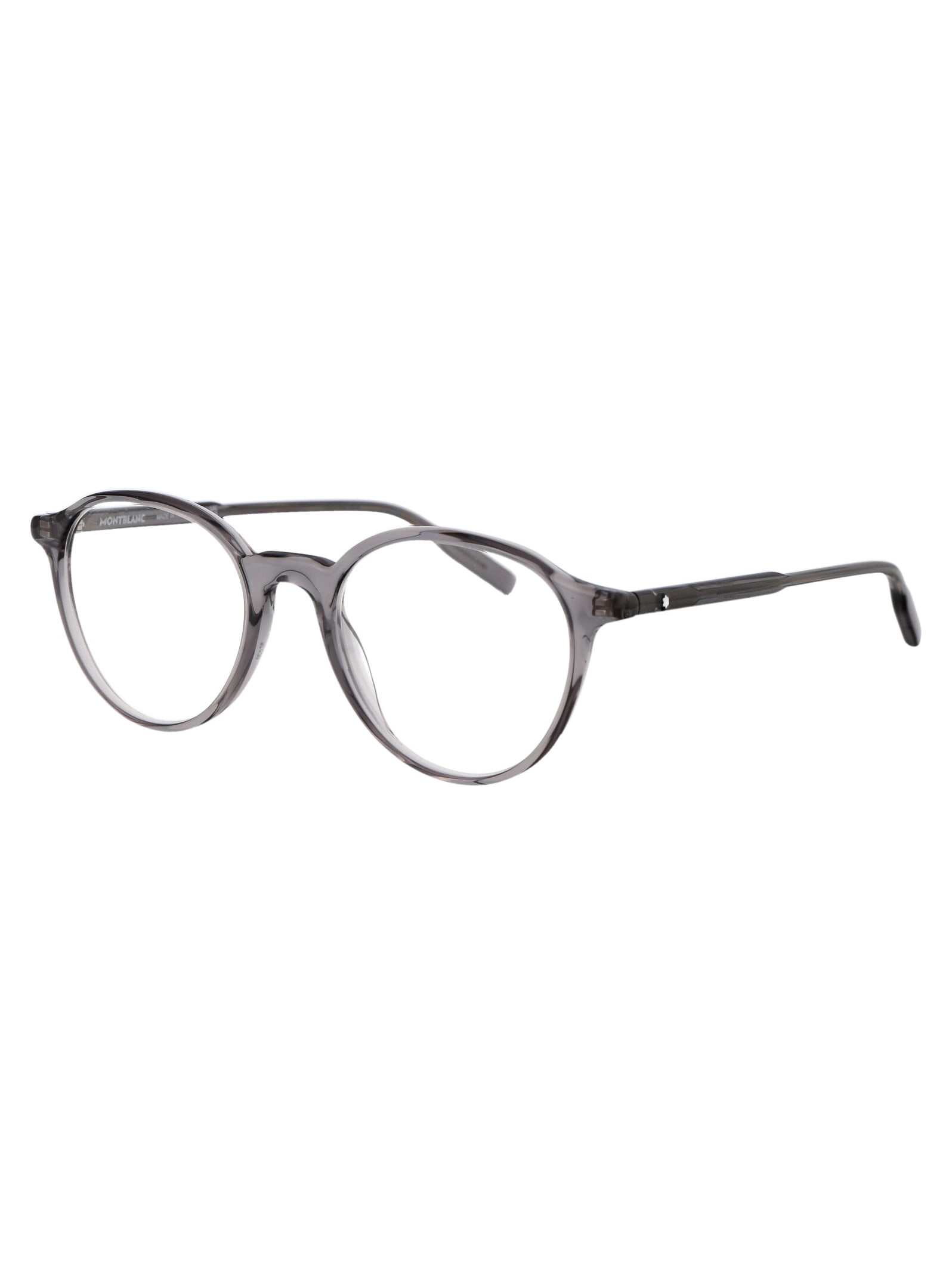 Shop Montblanc Mb0291o Glasses In 003 Grey Grey Transparent