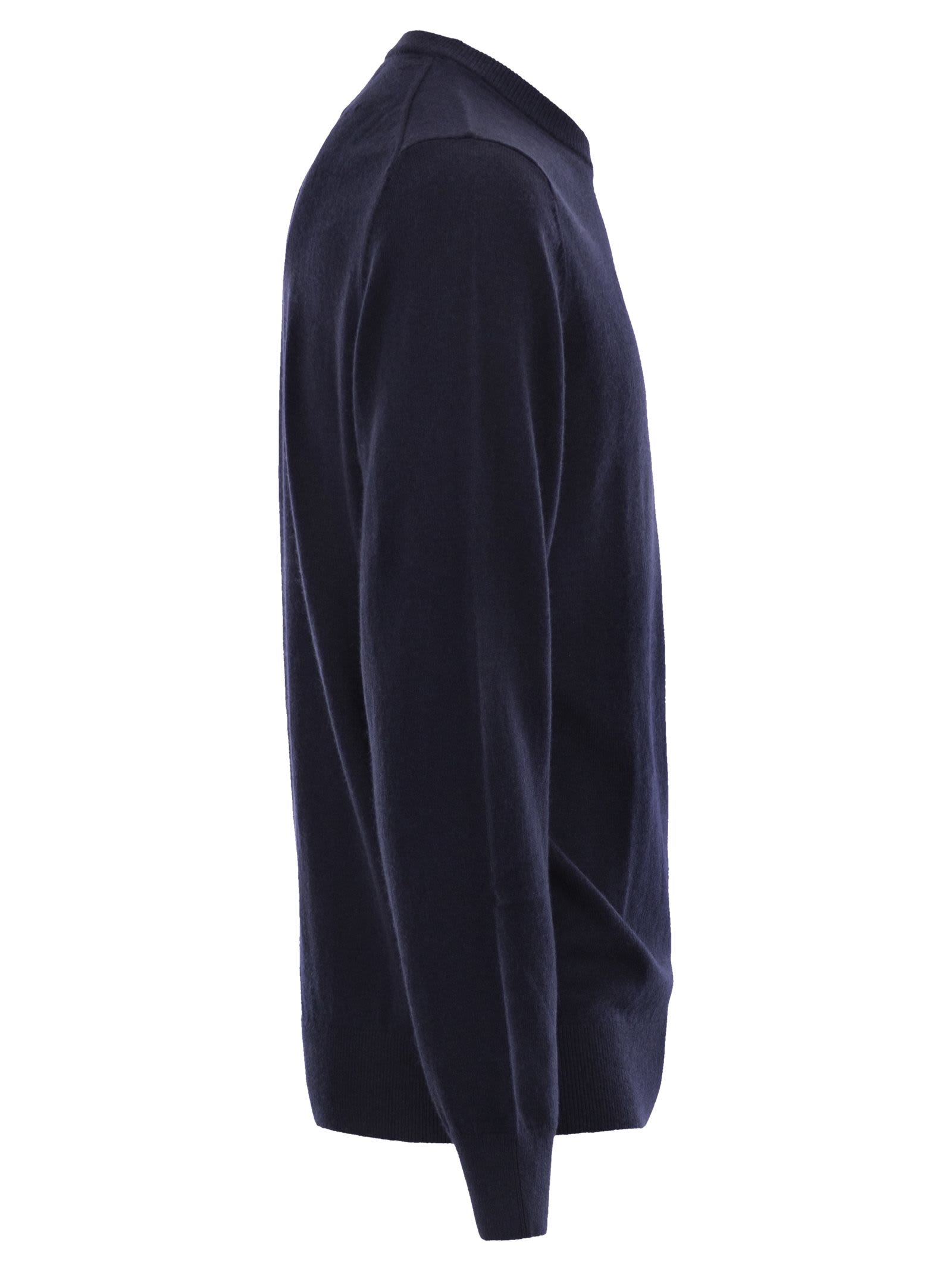 Mc2 Saint Barth Heron - Crew Neck Jumper With Embroidery On The Chest In Blue