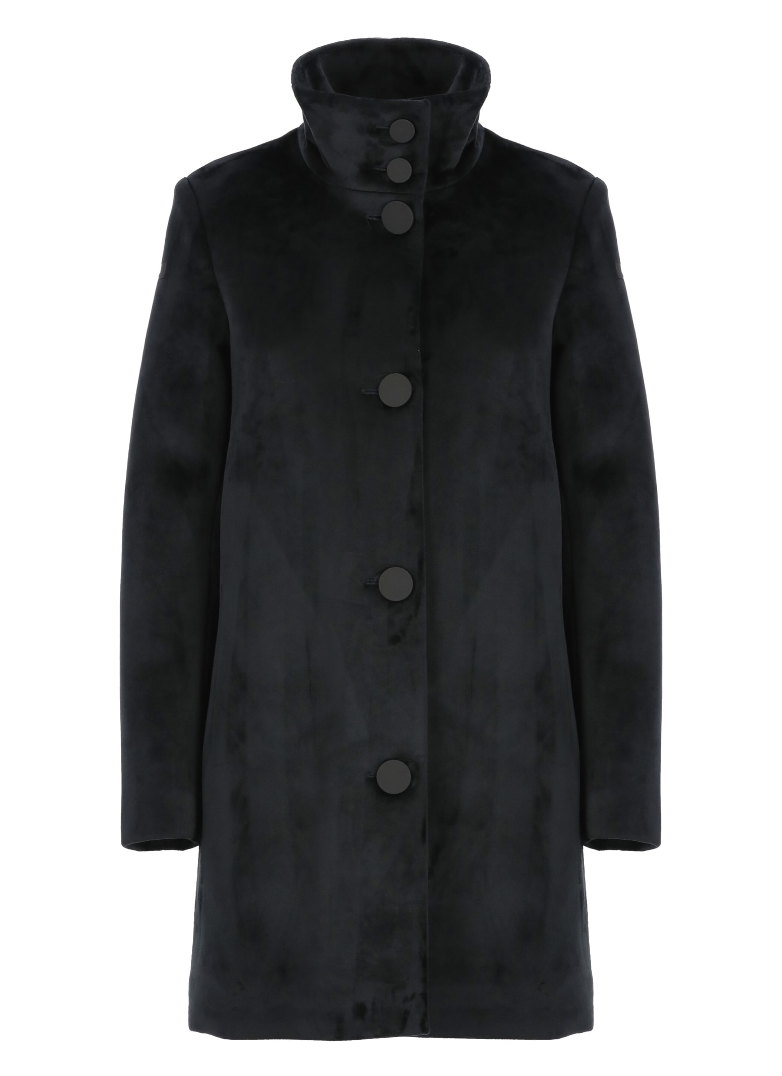 Shop Rrd - Roberto Ricci Design Velvet Neo Wom Coat Coat In Nero