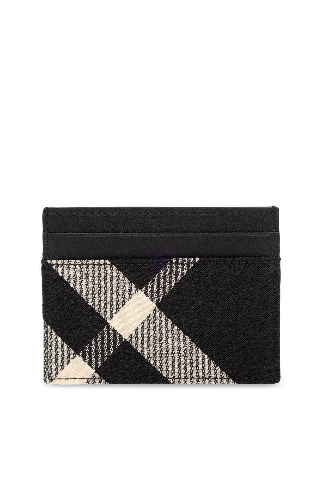 Shop Burberry Checked Cardholder In Black/calico