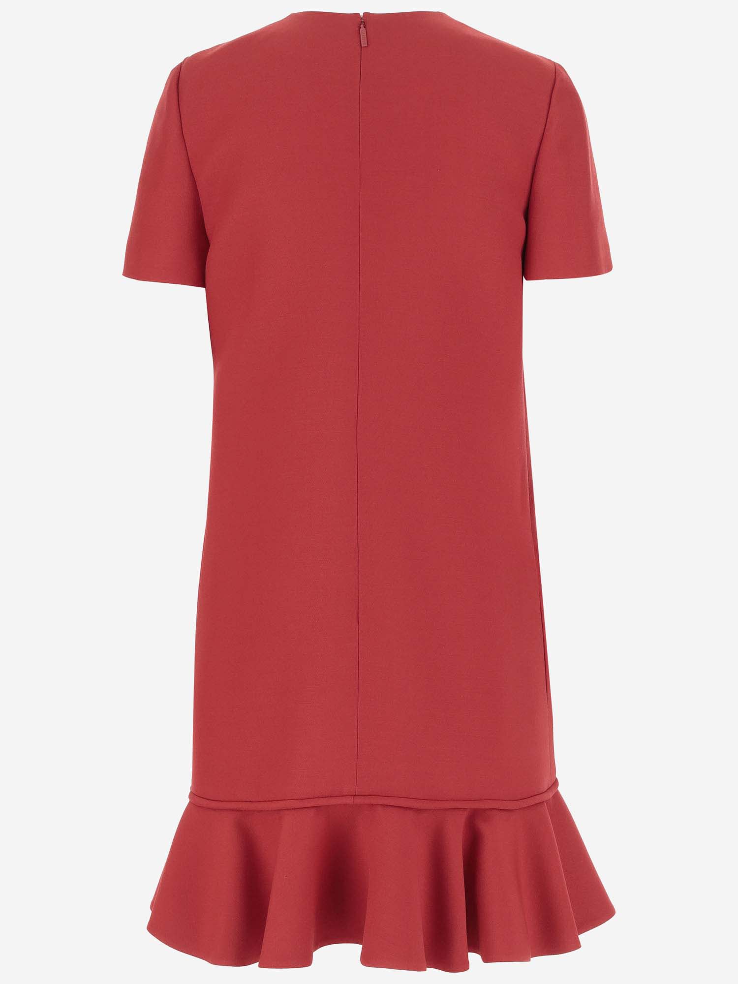 Shop Valentino Crepe Couture Short Dress In Red