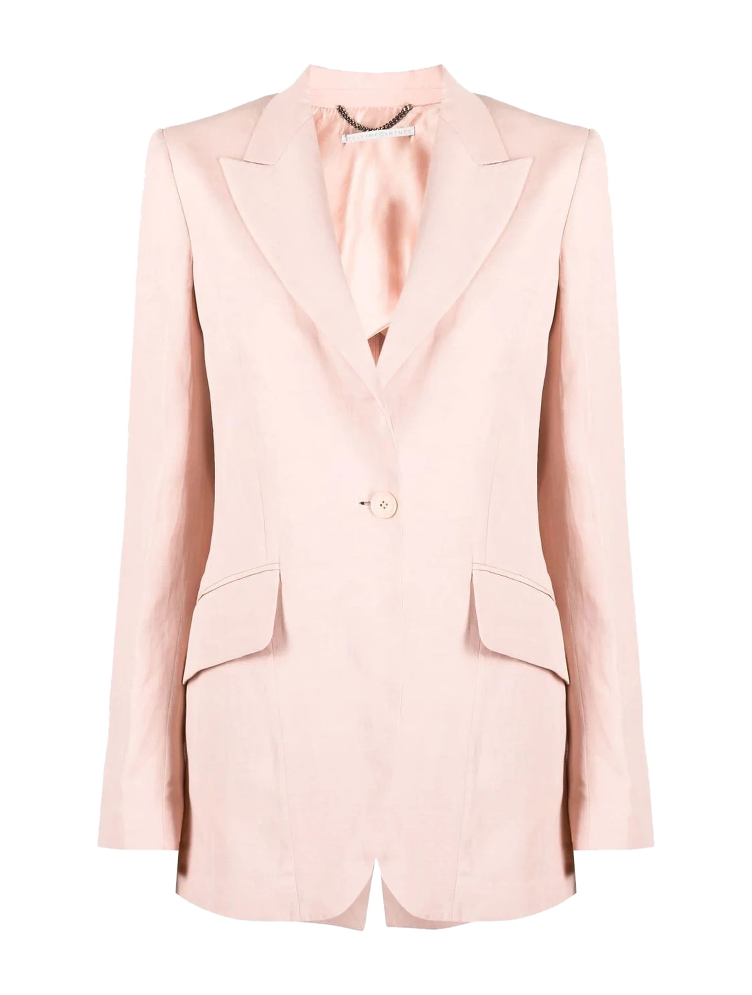Stella Mccartney Fluid Linen Single-breasted Blazer In Rose