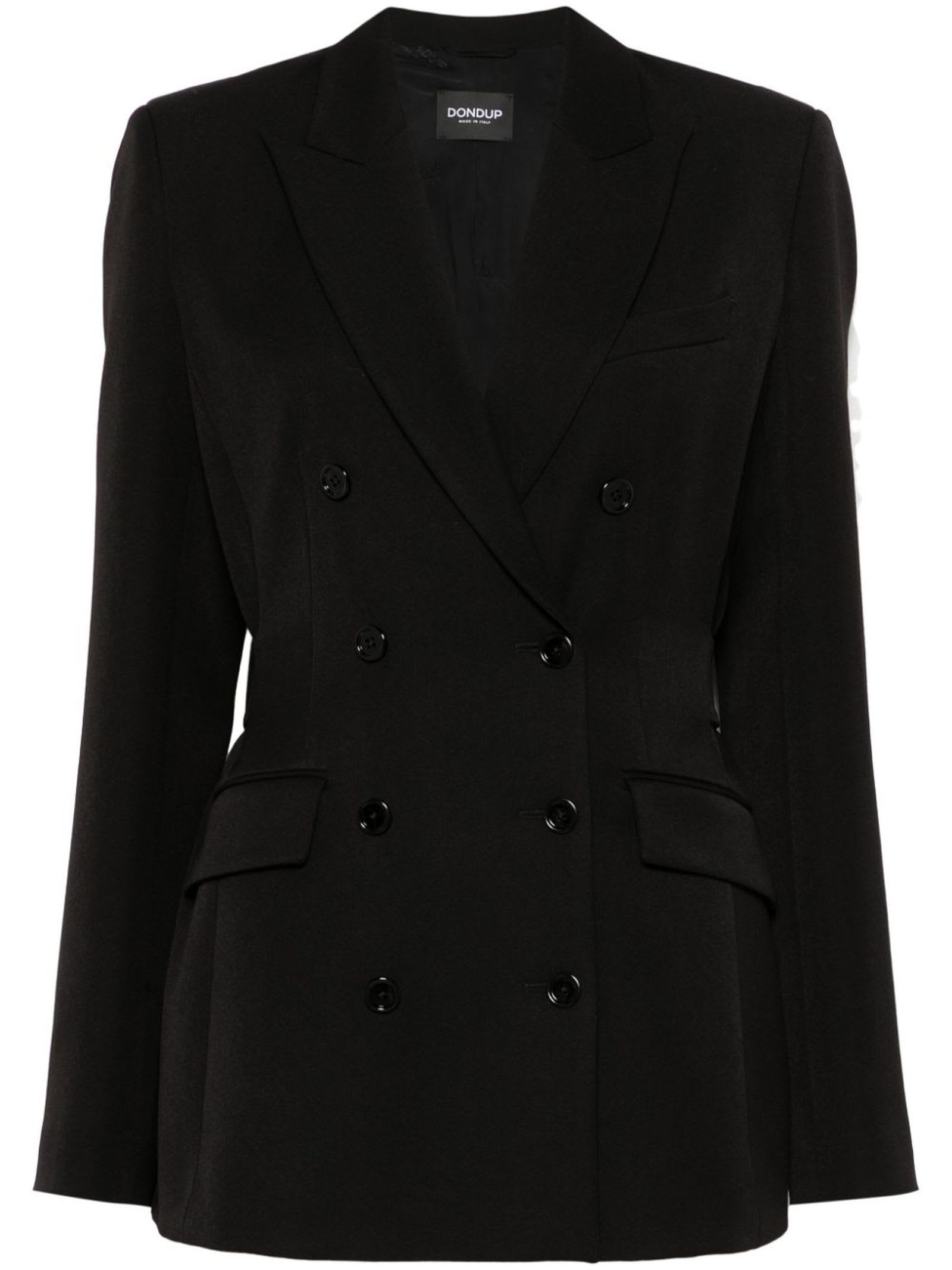 Dondup Black Double-breasted Blazer