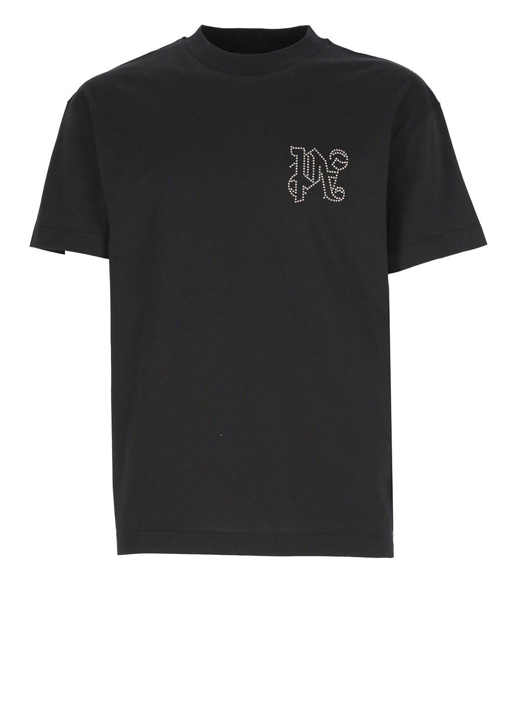 Shop Palm Angels Monogram Stud Classic T-shirt In Black