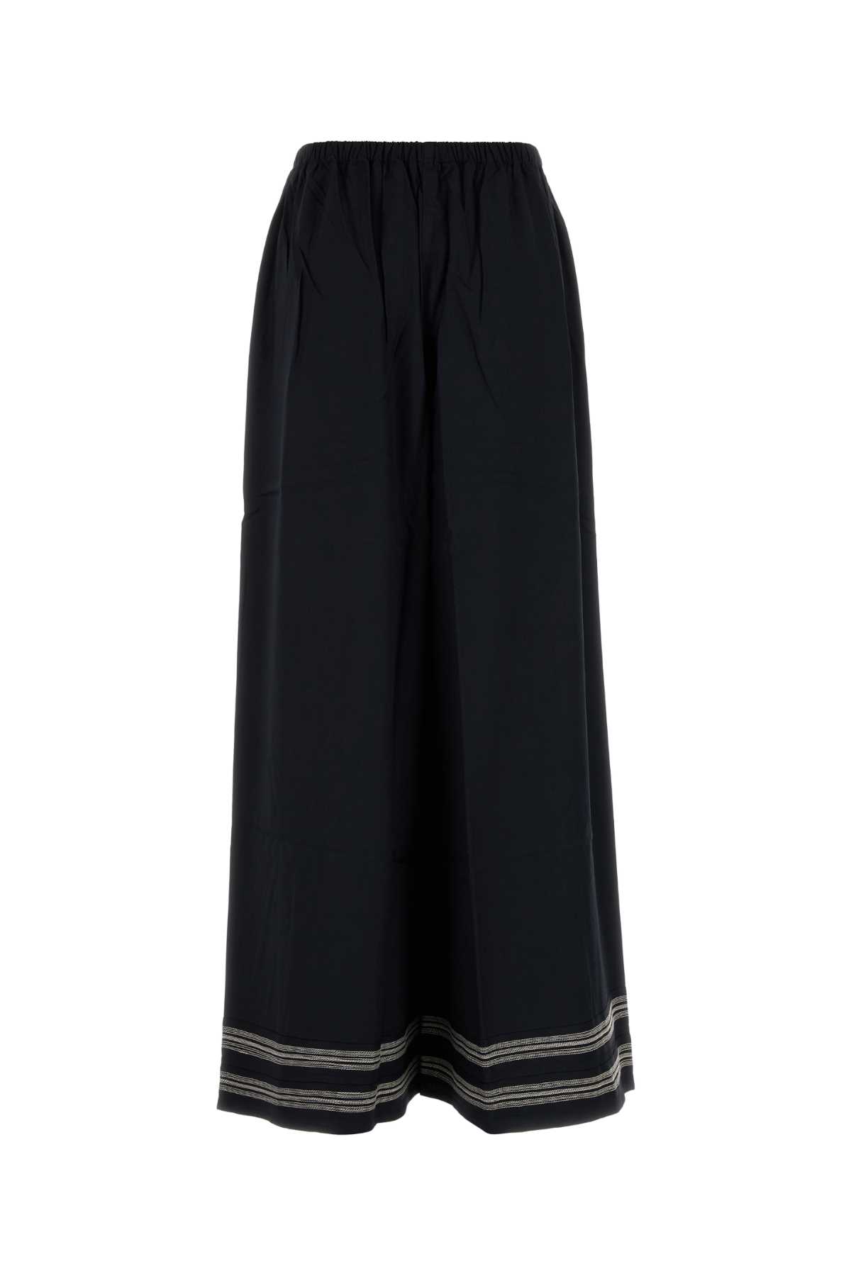 Bode Black Viscose Mathilde Wide-leg In Navycream