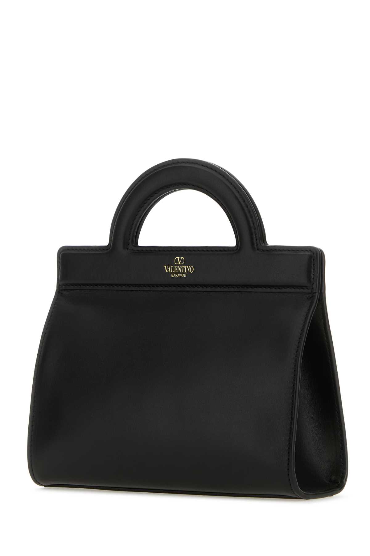 Valentino Garavani Black Leather Handbag In Nero