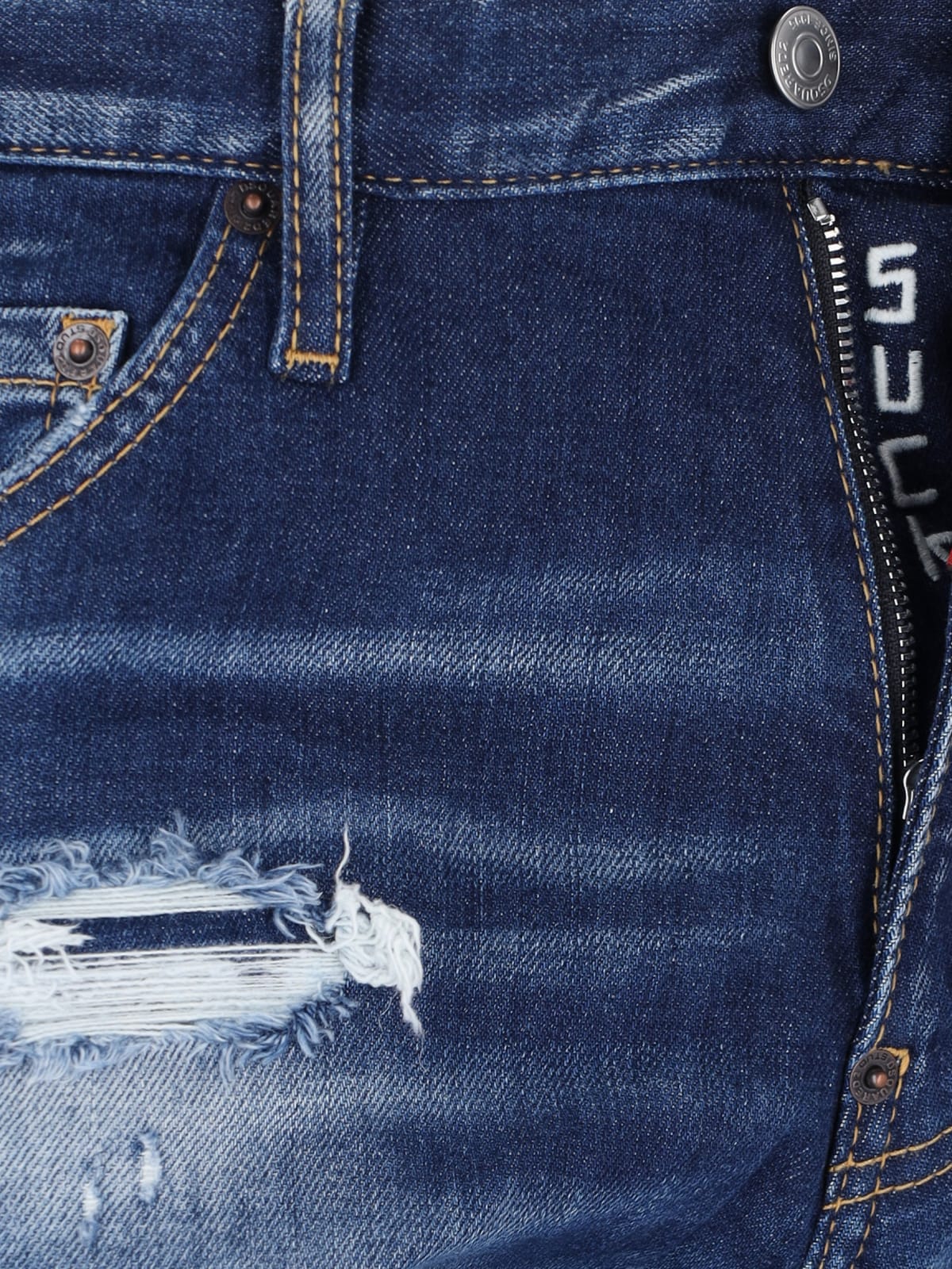 Shop Dsquared2 Jeans Slim Destroyed In Blue
